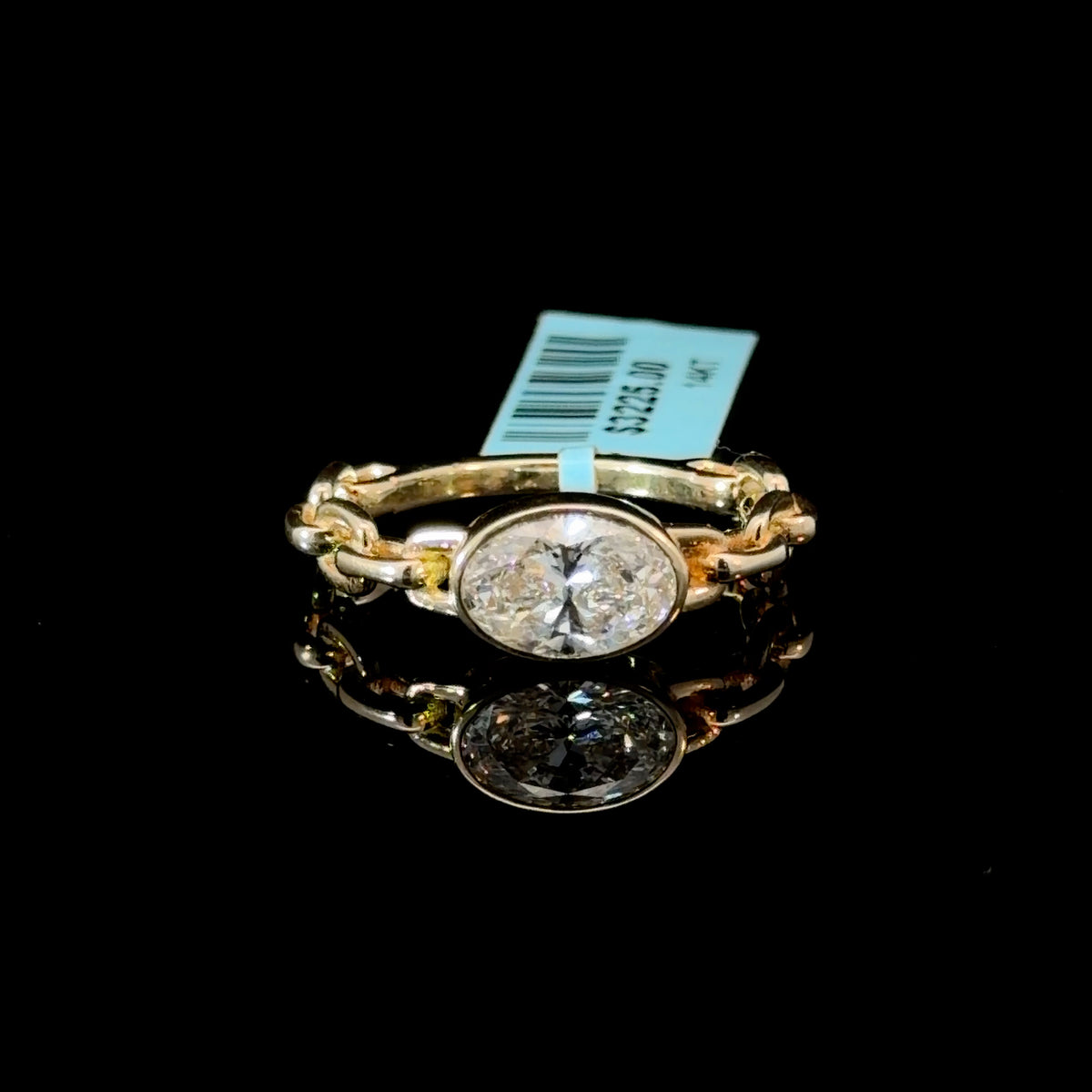 1.05ct East-West Oval Bezel Ring