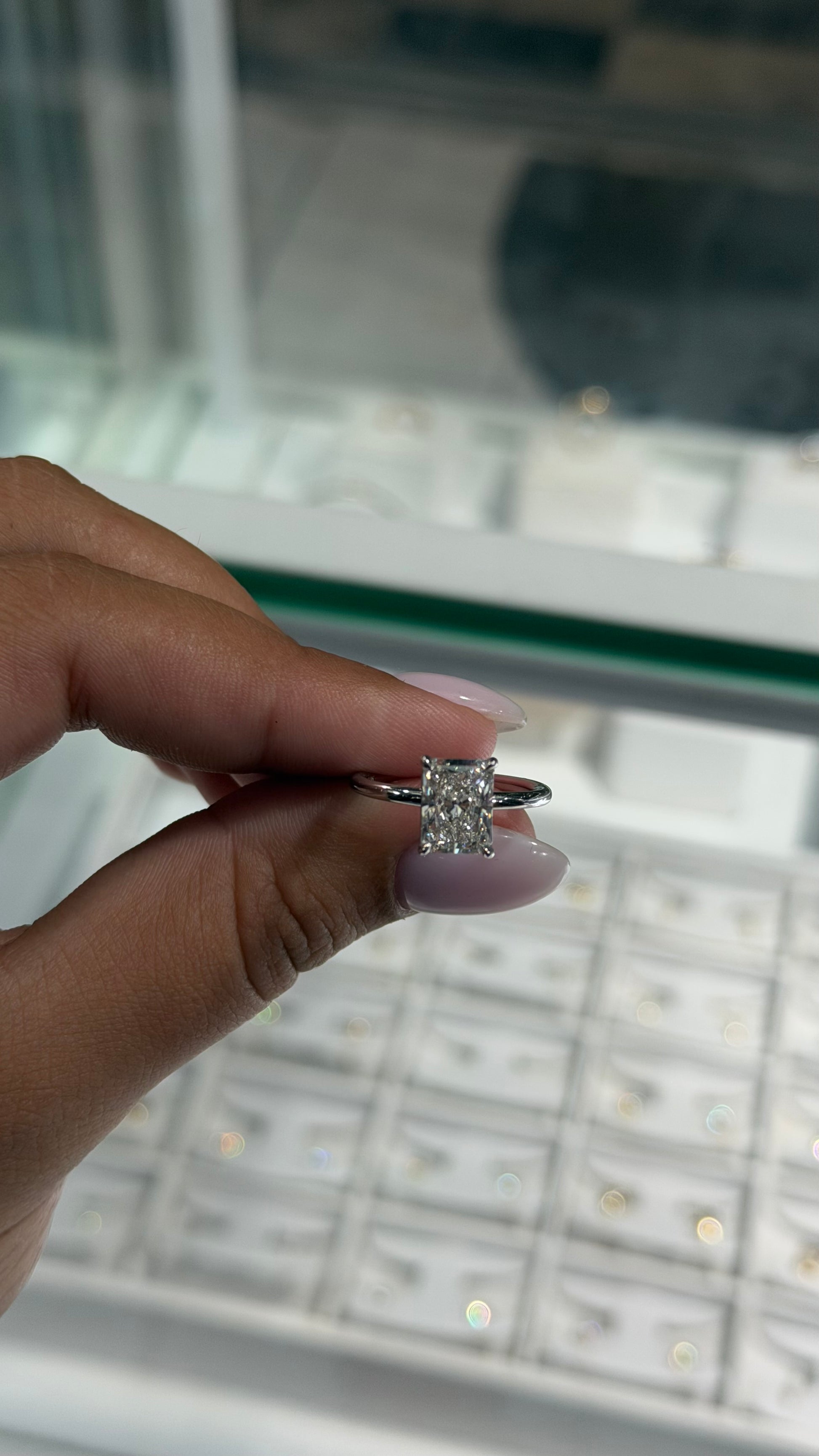 2.36ct Radiant Lab Diamond On Pavé Band Ring - IGI Certified