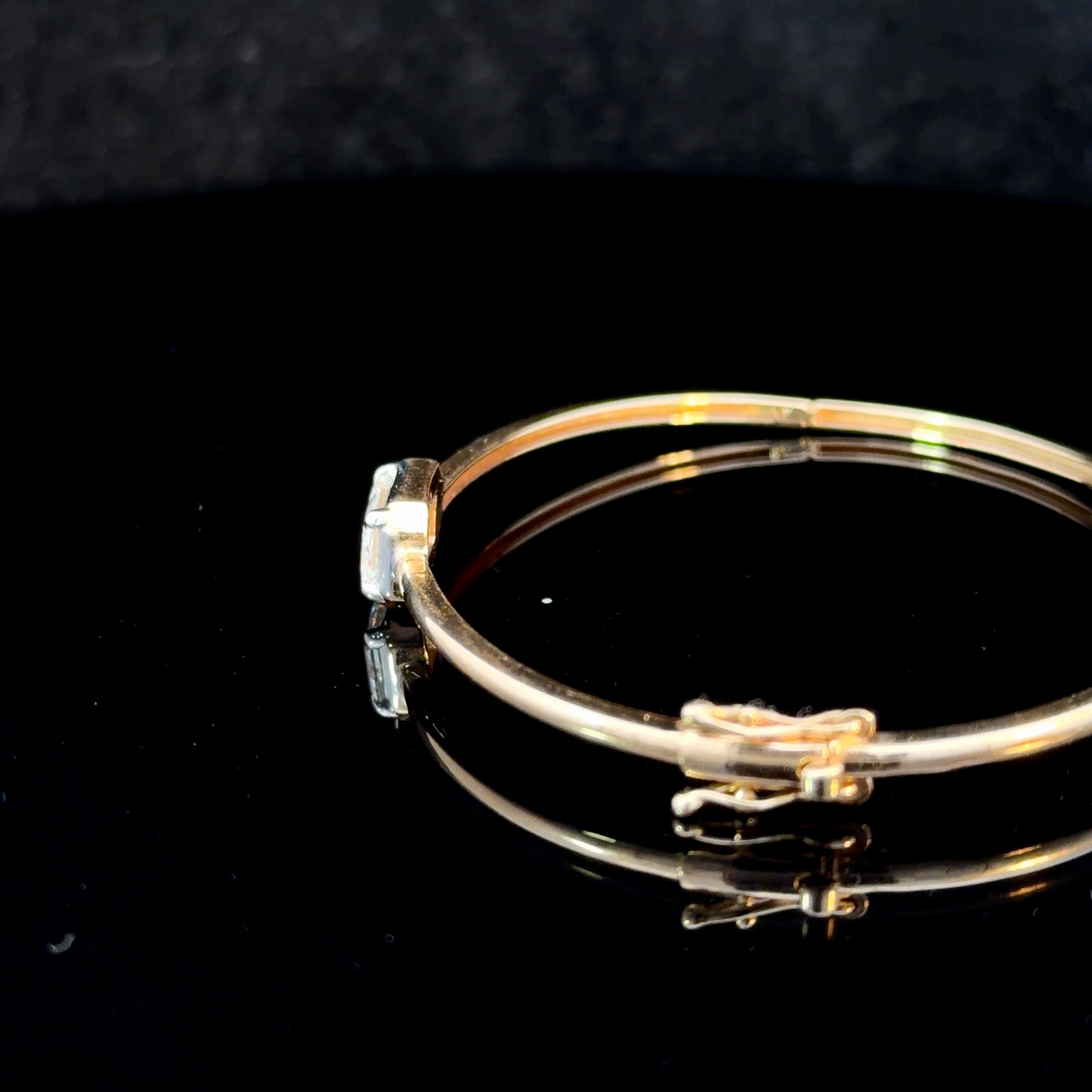 1.60ct Emerald-Cut Lab Diamond Bangle in 14k Gold