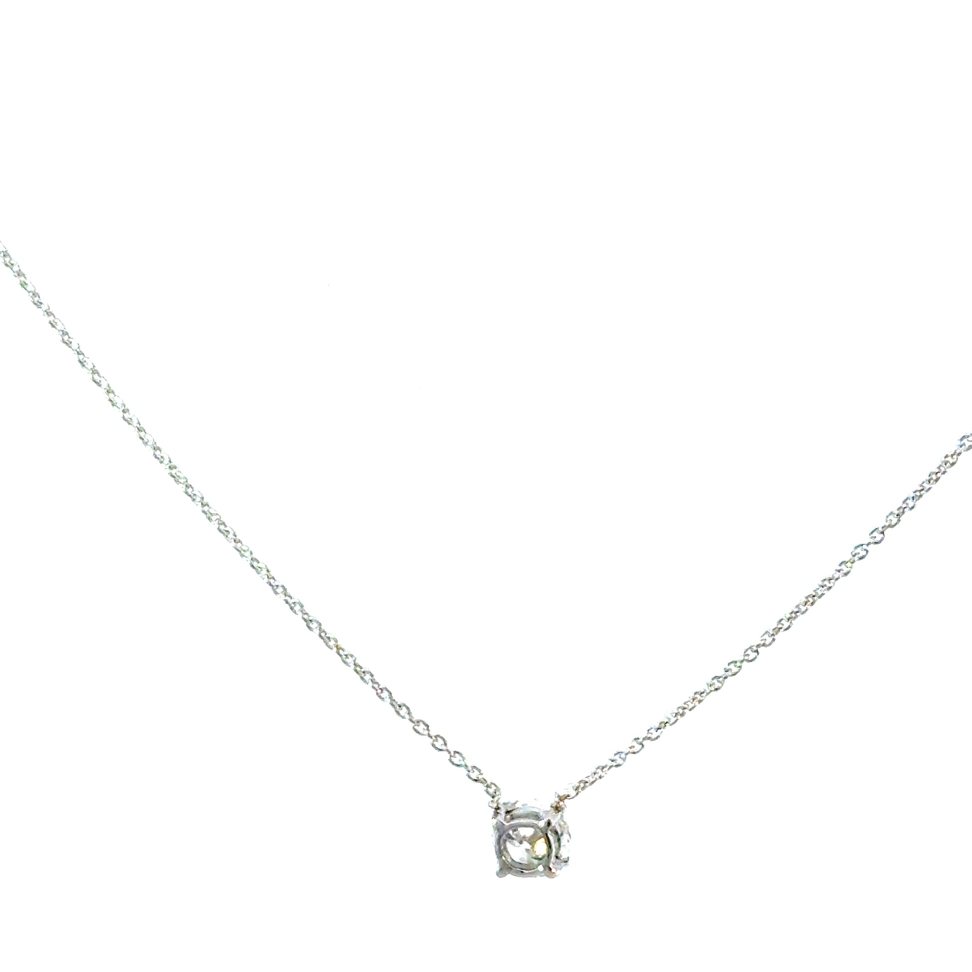 0.50CT Diamond Solitaire Necklace in 14k White Gold