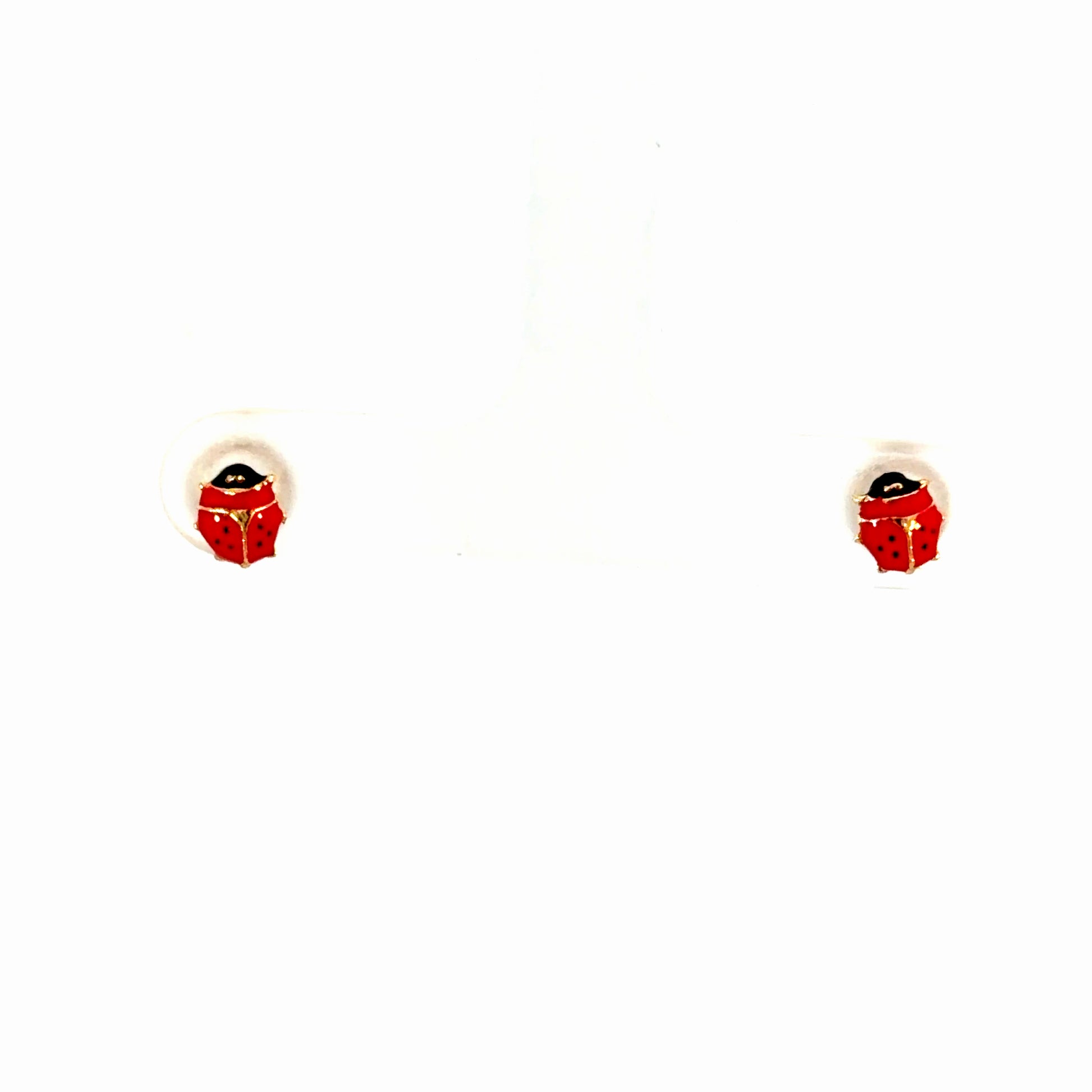 14K Gold Ladybug Enamel Studs