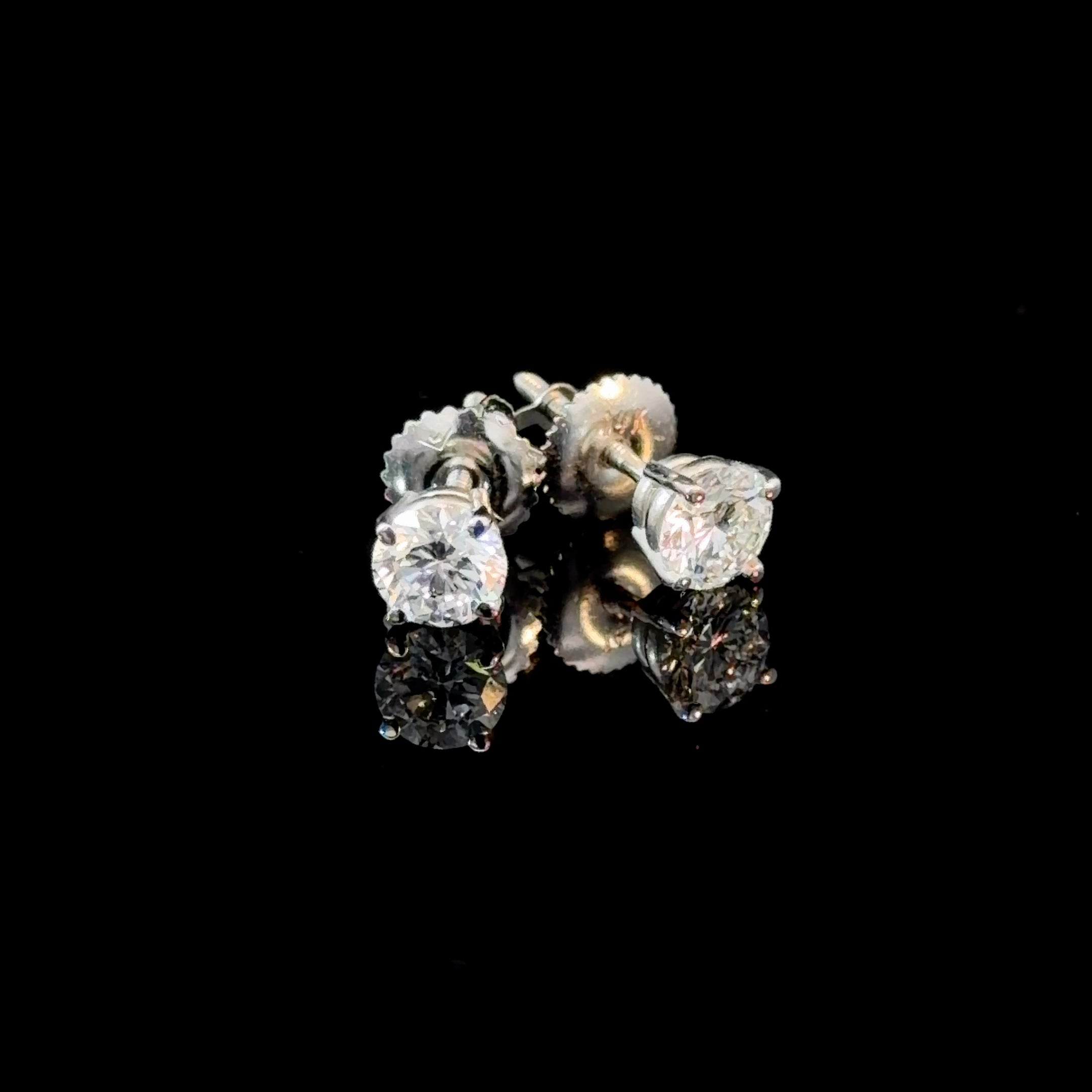 1ct Round Lab Diamond Studs