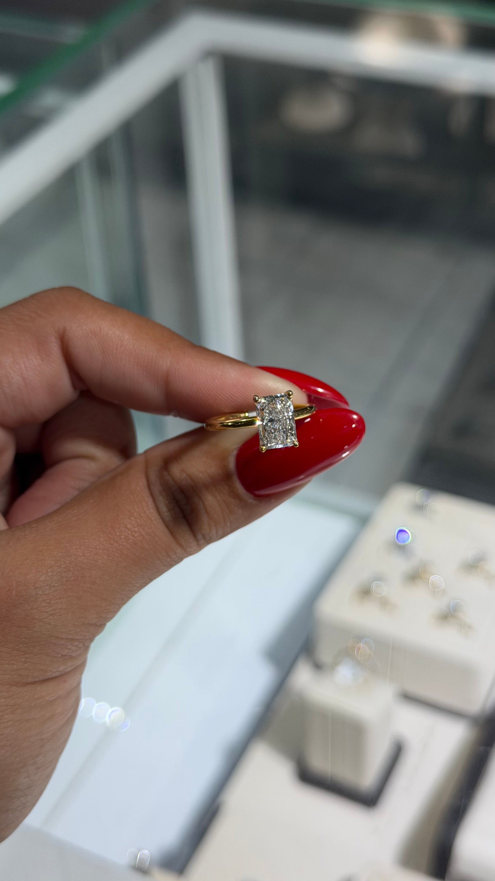 2.06ct Radiant Cut Lab Diamond Solitaire Ring