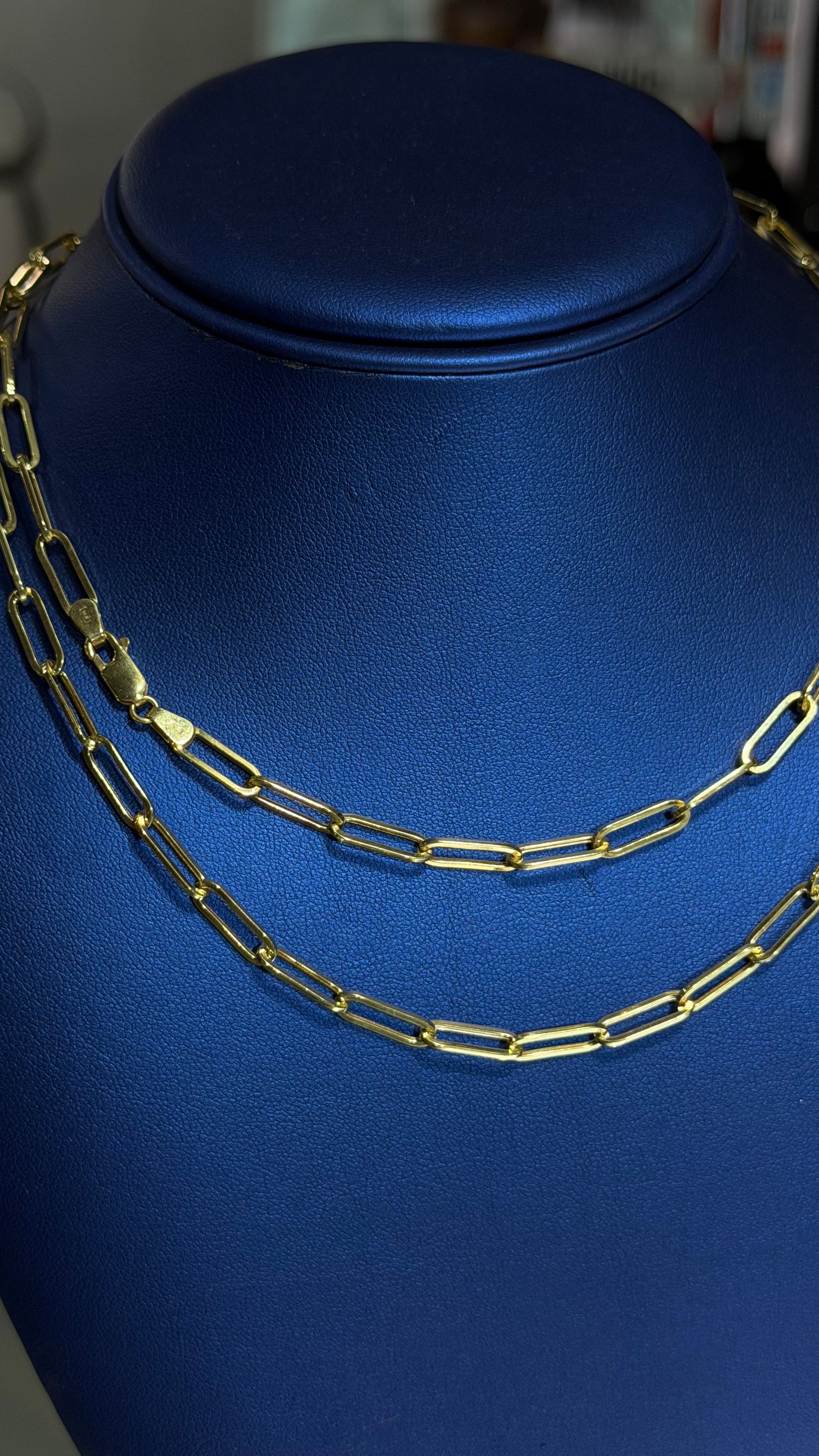 3mm Paperclip Chain - 14k Solid Gold
