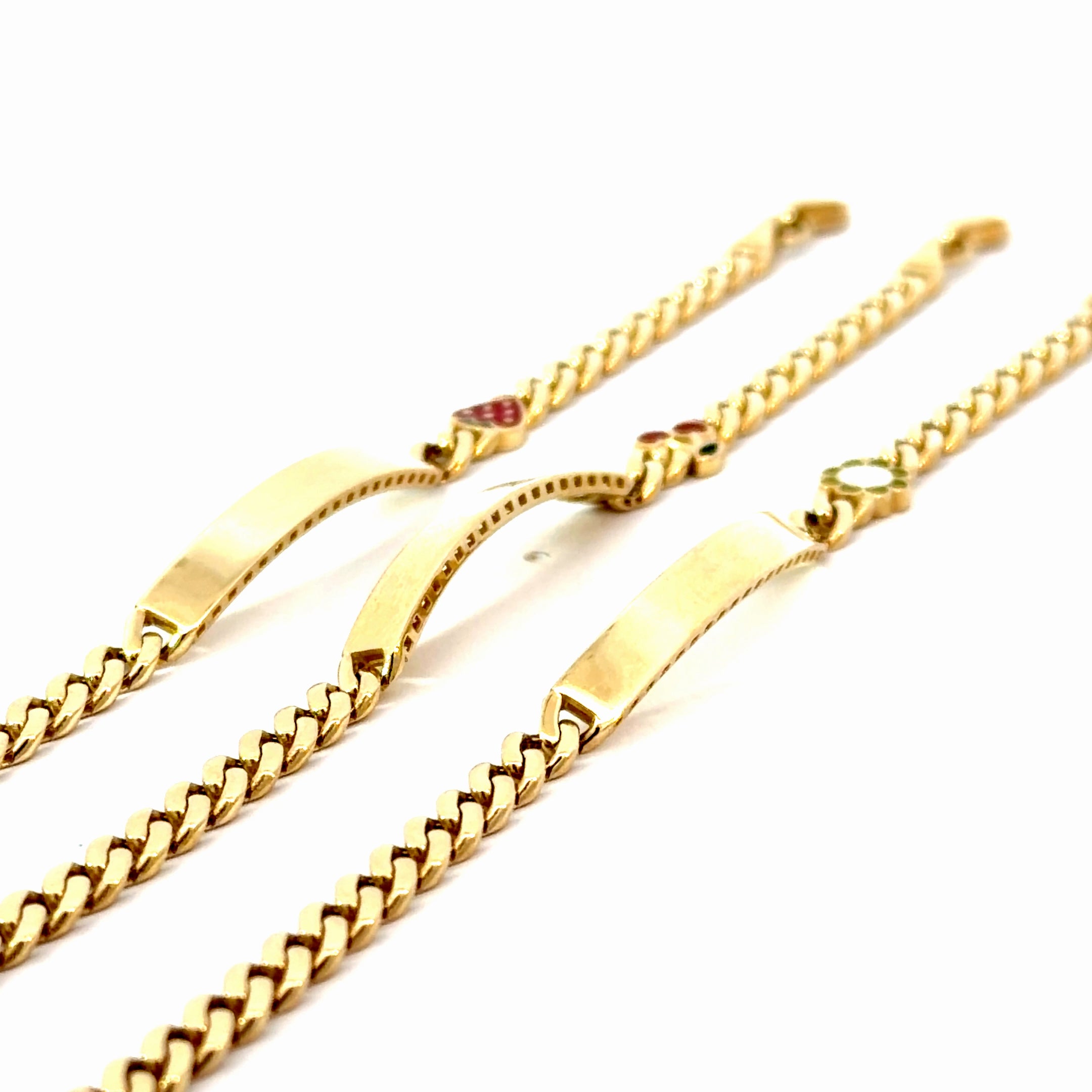 14K Gold ID Bracelet with Enamel Charm