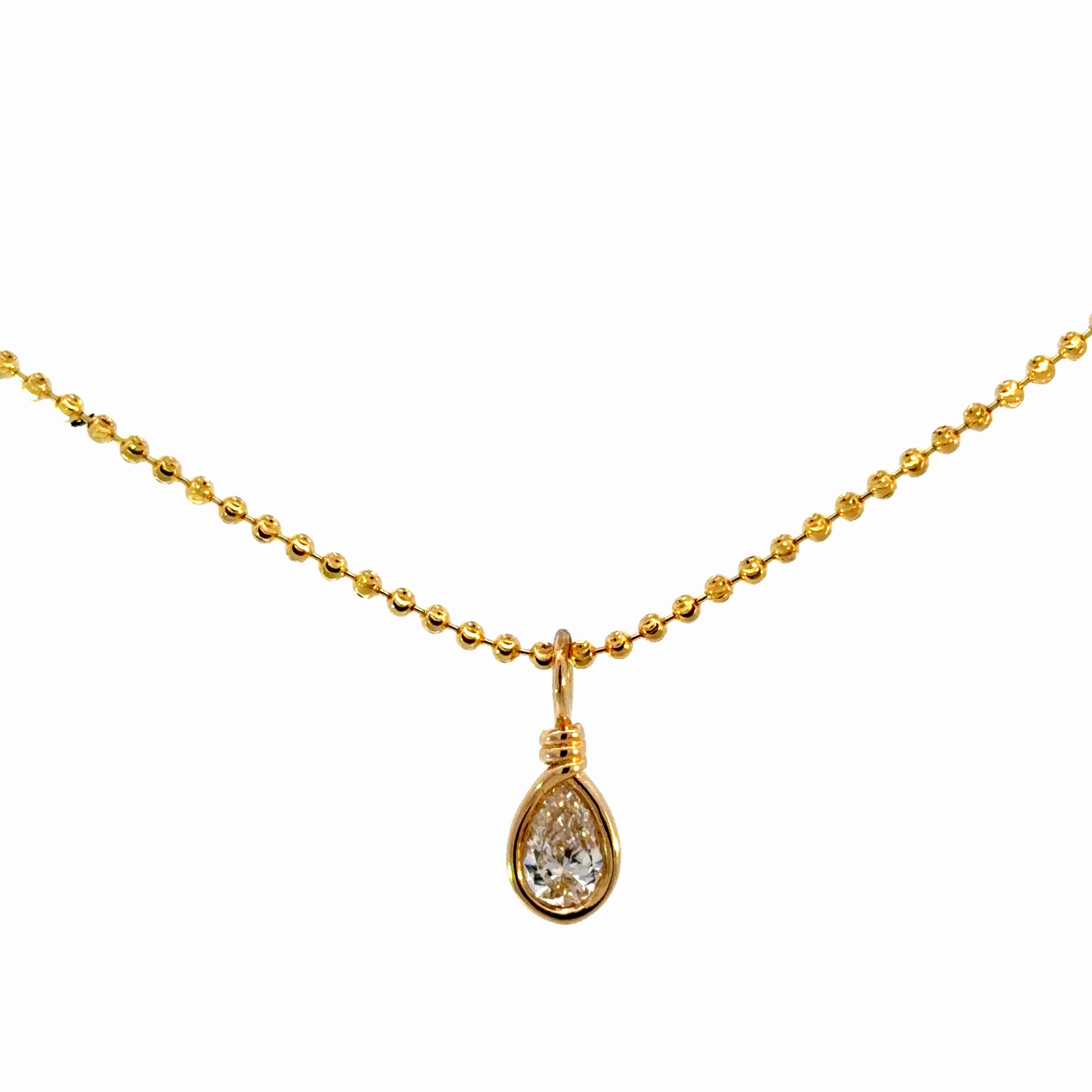 1ct Pear Lab Diamond Charm in 14k Gold