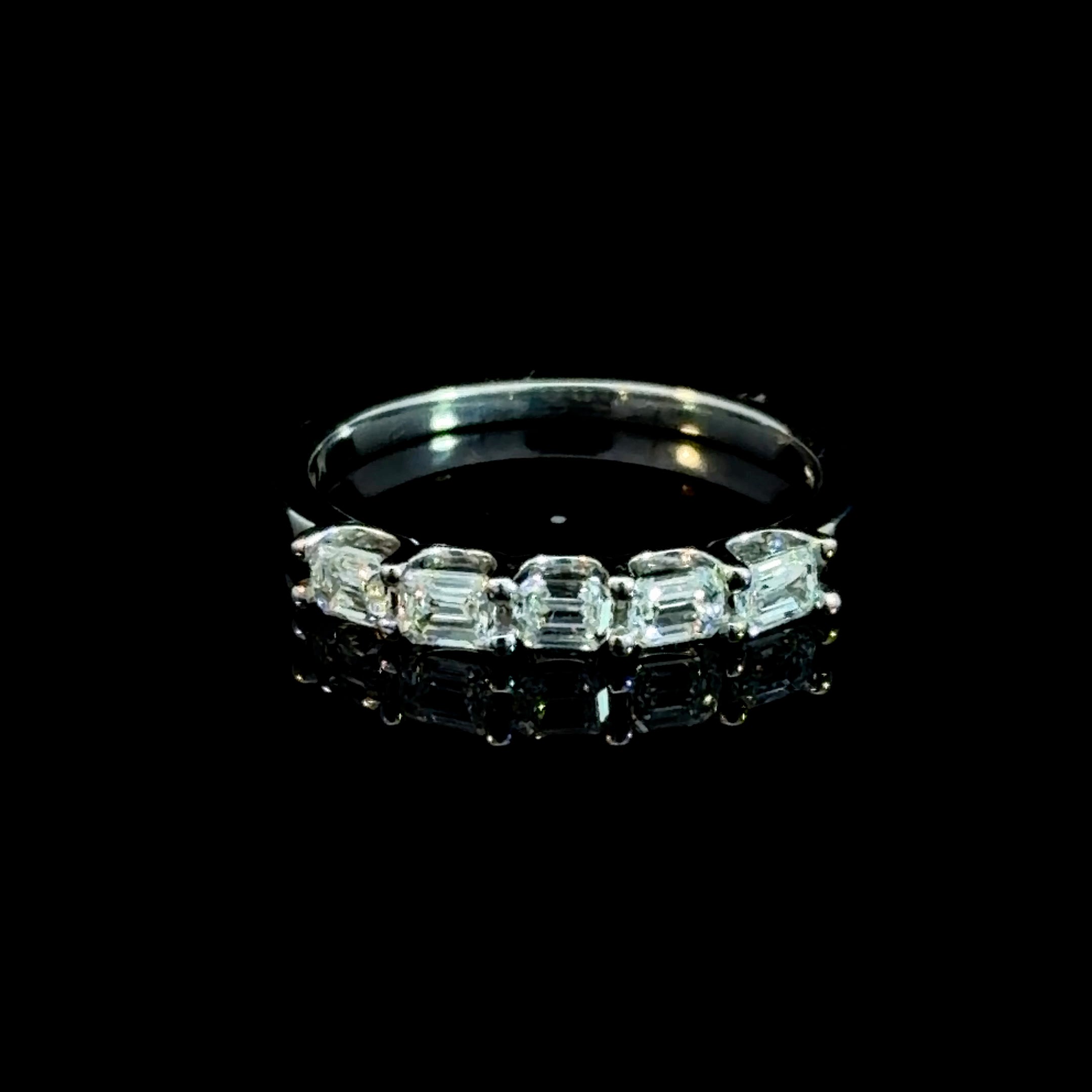Half Way Emerald Cut Lab Diamond Band
