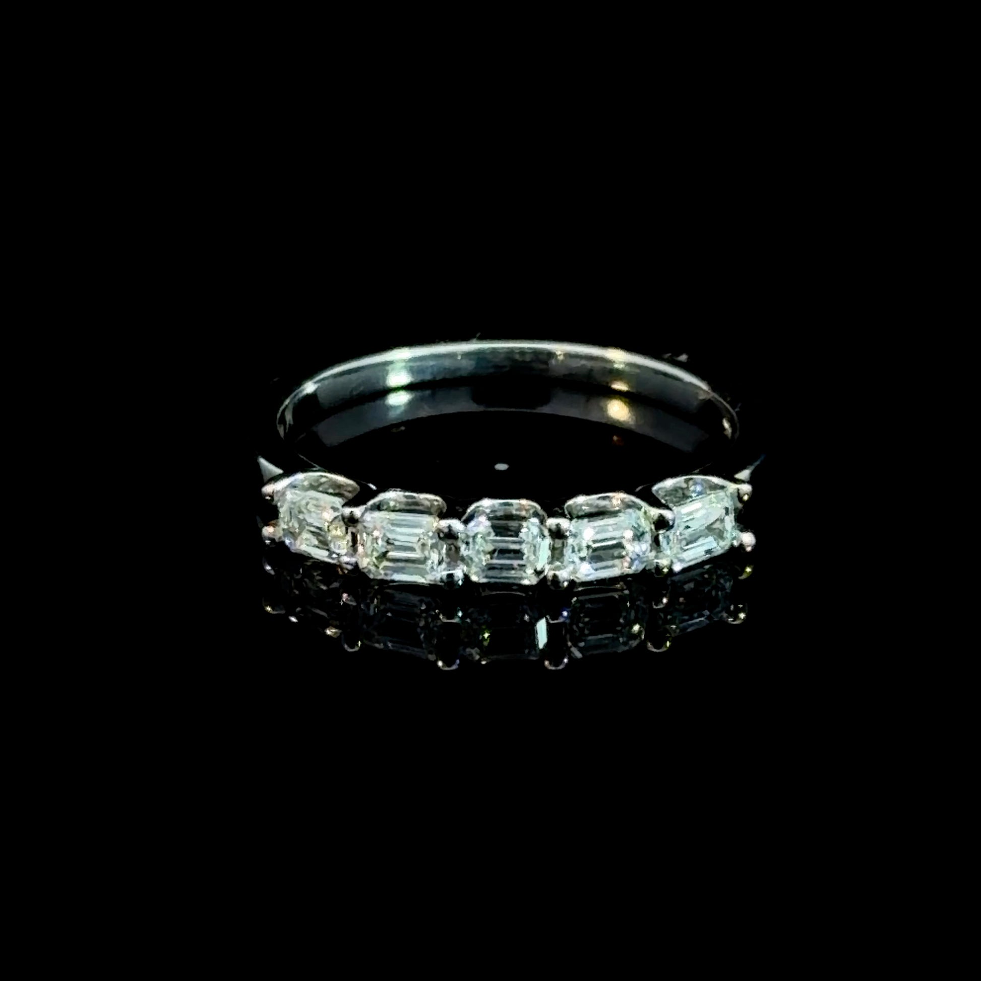 Half Way Emerald Cut Lab Diamond Band