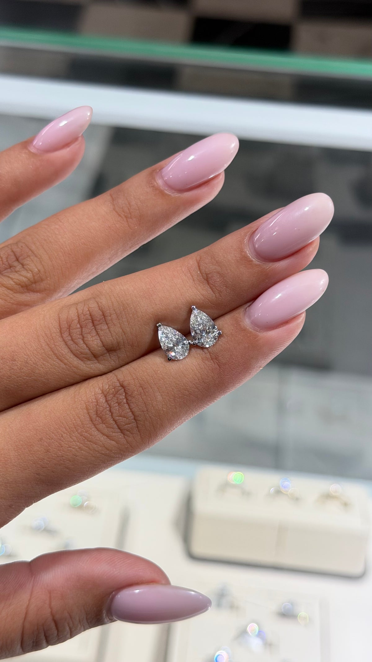 Pear-Shaped Cut Diamond Studs
