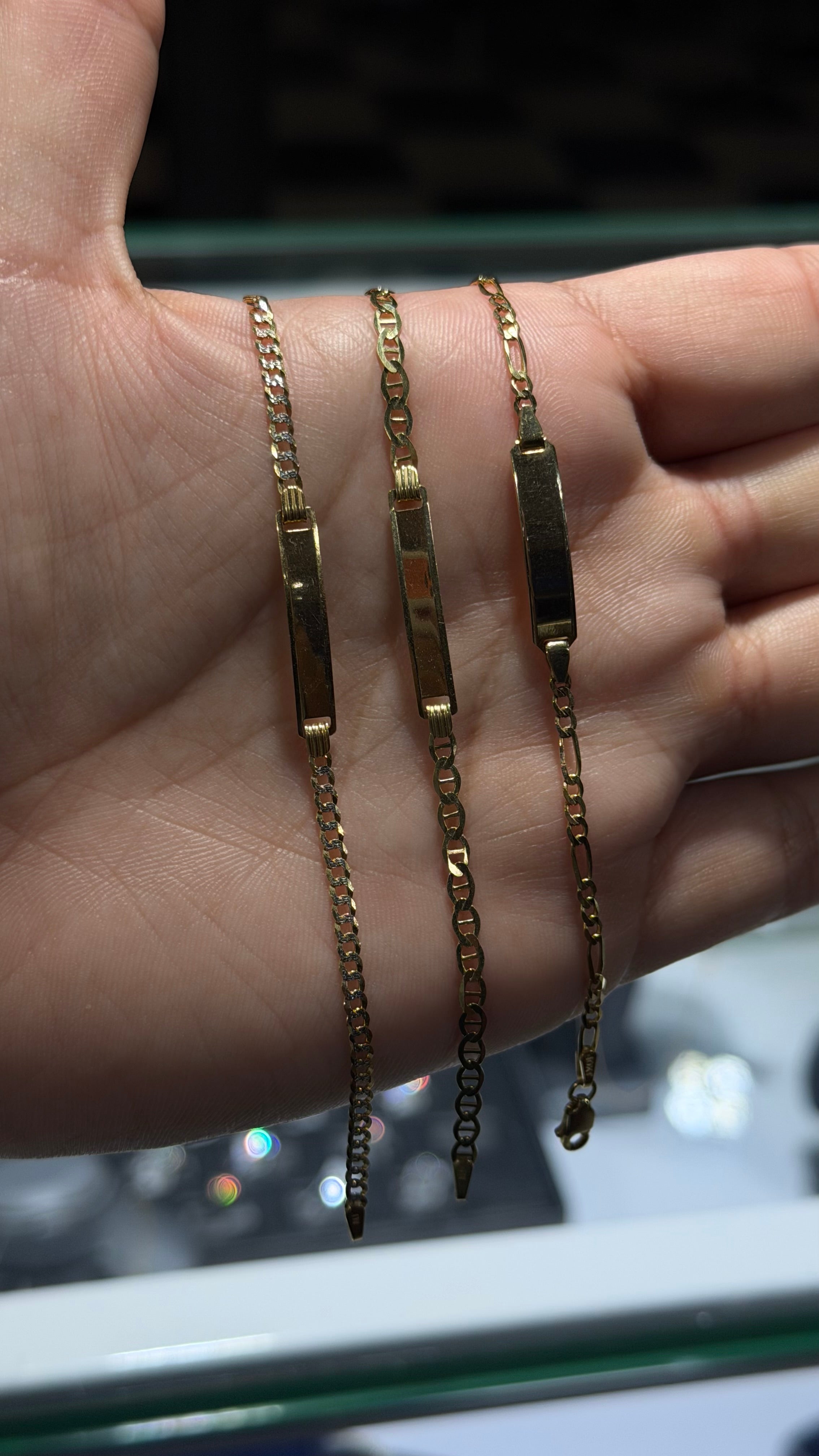 10k Gold Mini ID Bracelet - Two-Tone Cuban Link