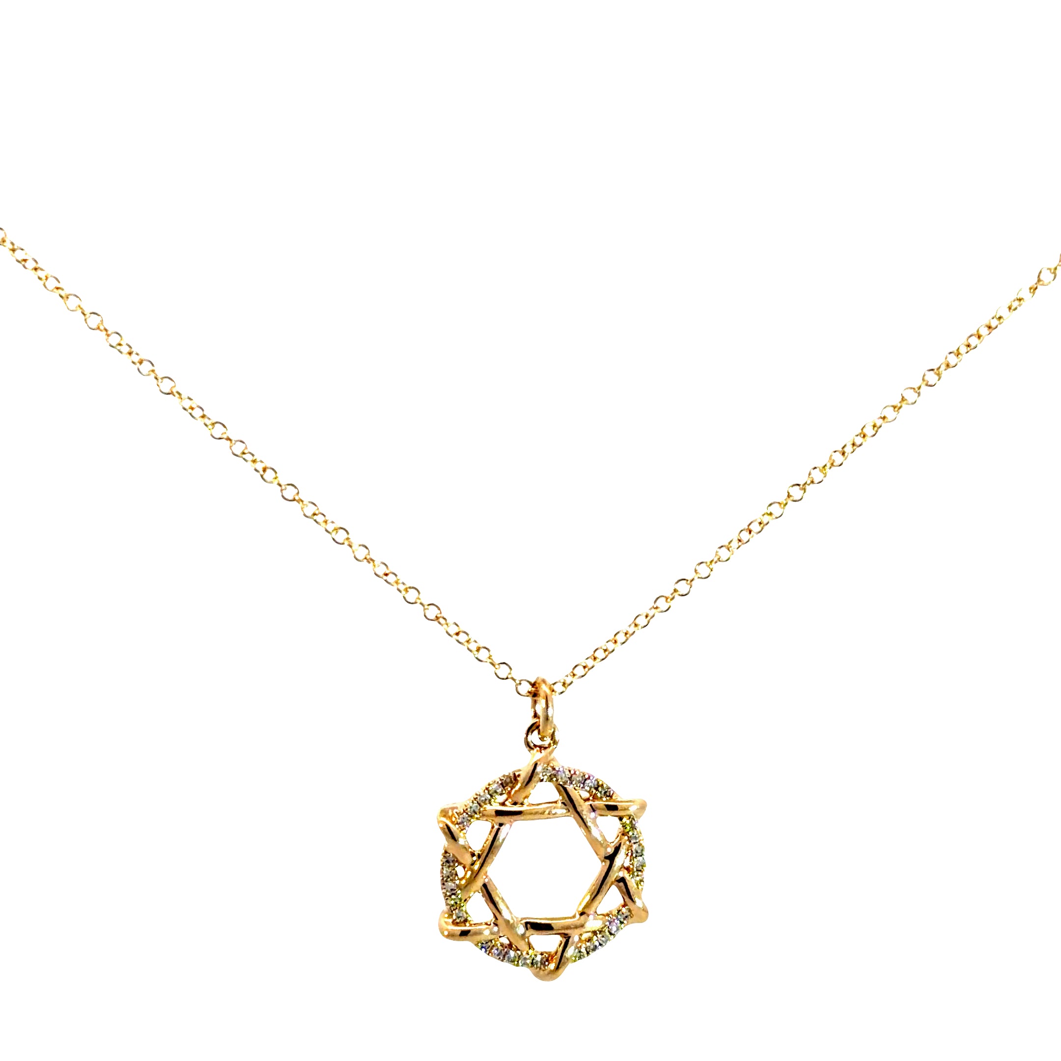 Diamond Star of David Necklace – 14K Gold