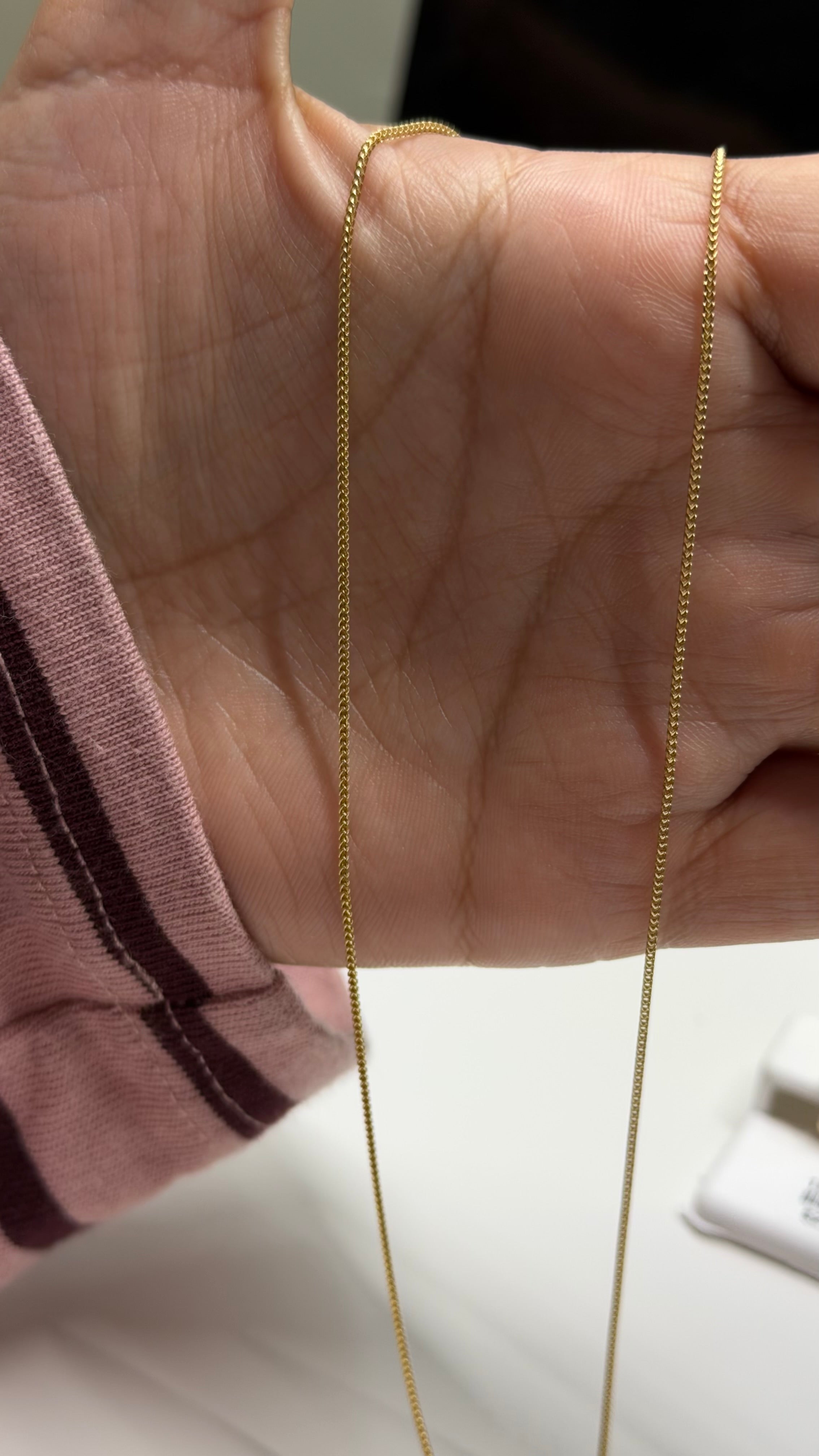 10k Solid Gold 1mm Franco Chain