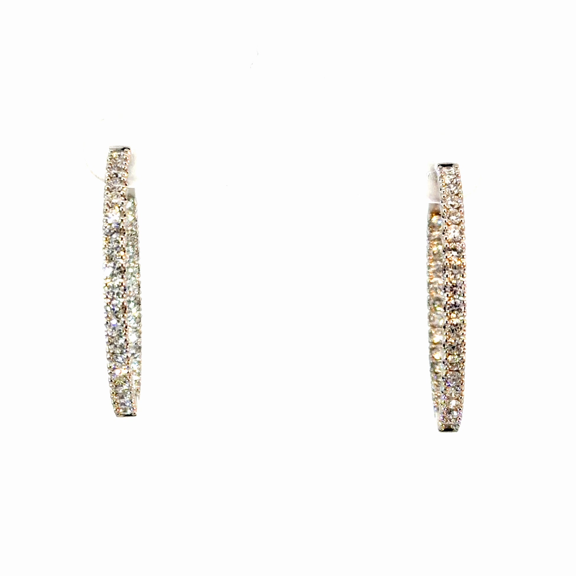 2.00 CTW Lab Diamond Hoop Earrings in 14K White Gold