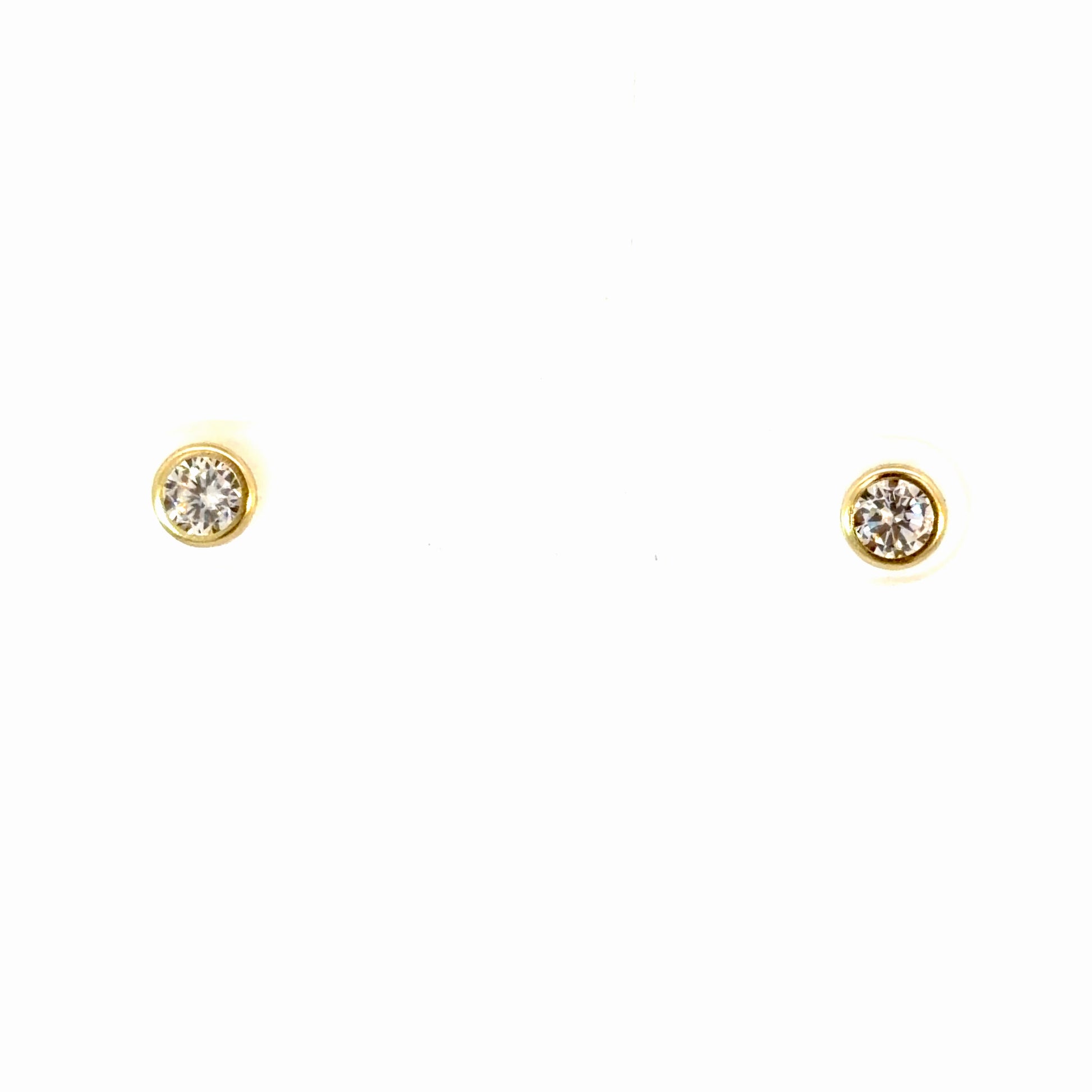 14k Gold Bezel-Set Studs