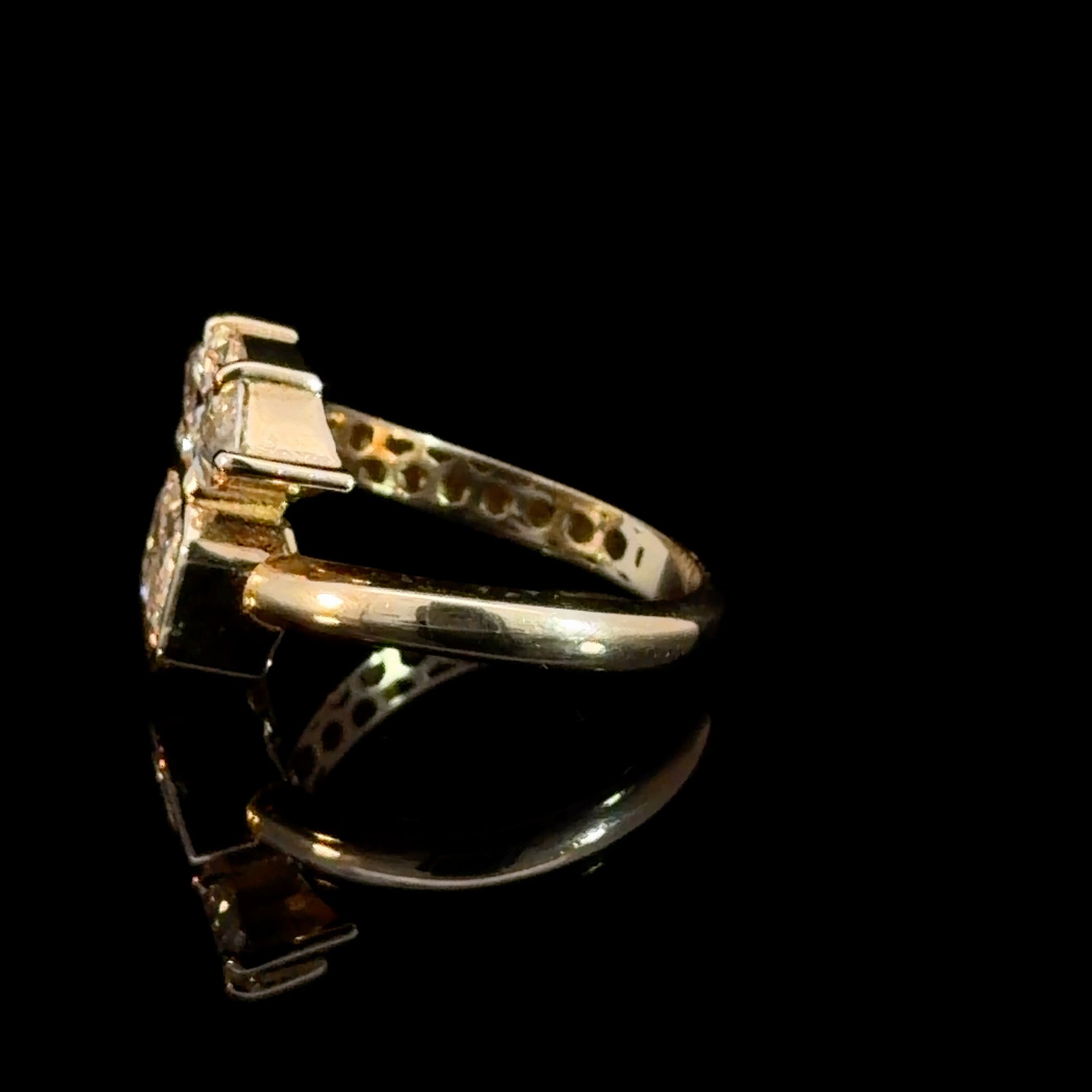 2.60 Cttw Marquise & Emerald Cut Lab Diamond Toi Et Moi Ring In 14K Yellow Gold
