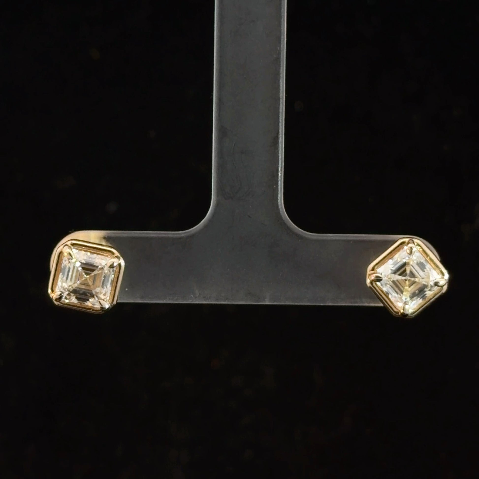 2.20ct Asscher-Cut Diamond Bezel Studs