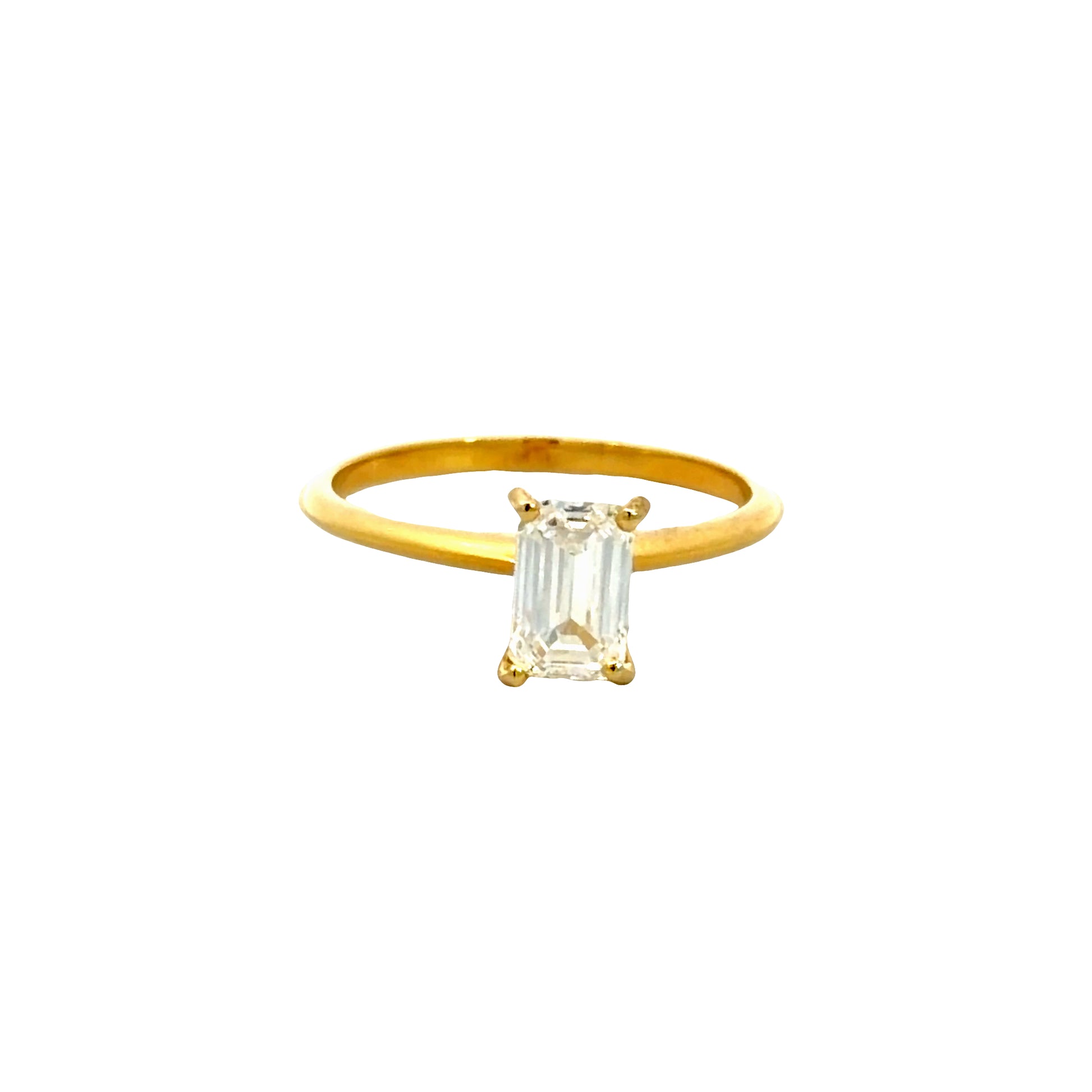 1ct Emerald Lab Diamond Engagement Ring