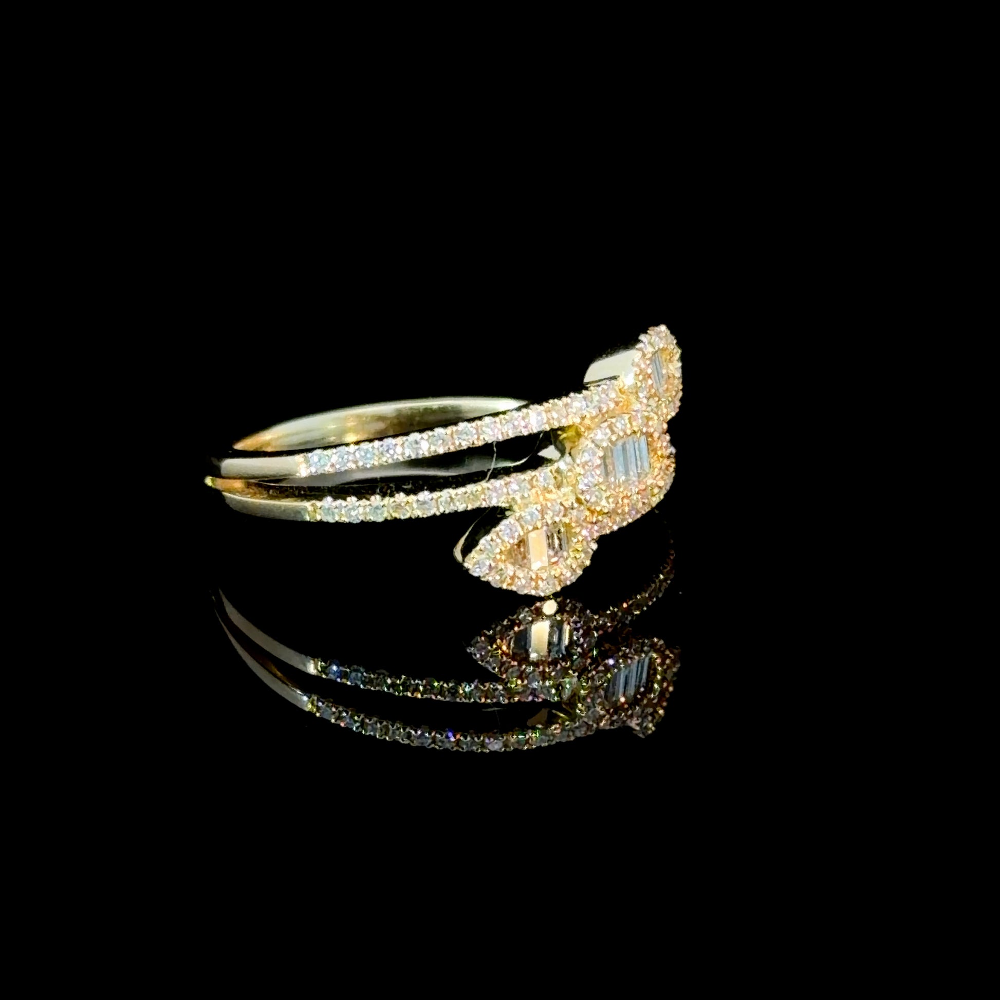 Triple Shape Baguette Diamond Ring