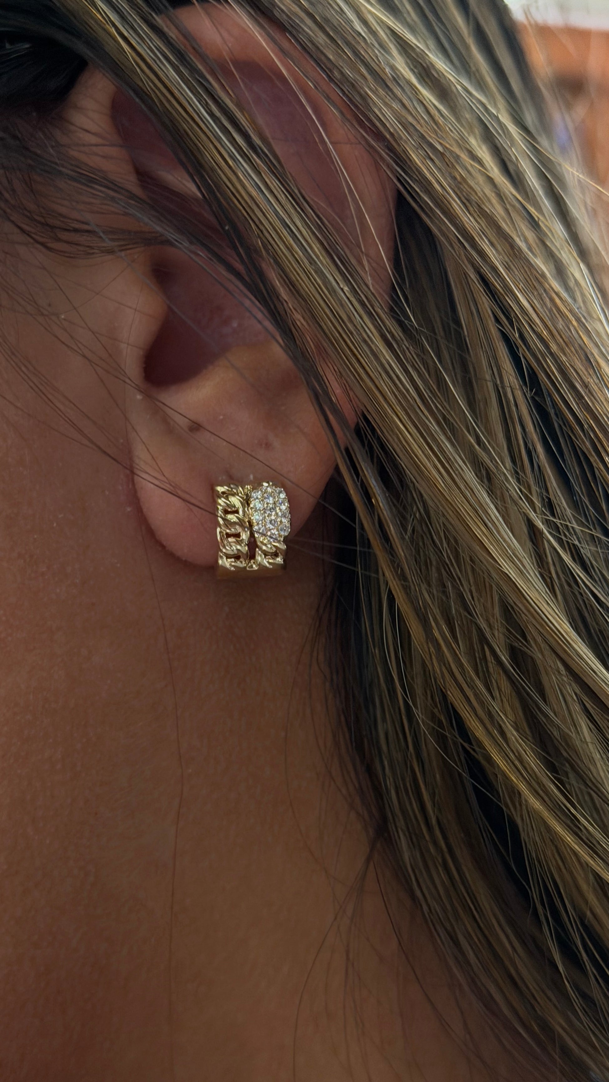 Cuban Link Diamond Huggies