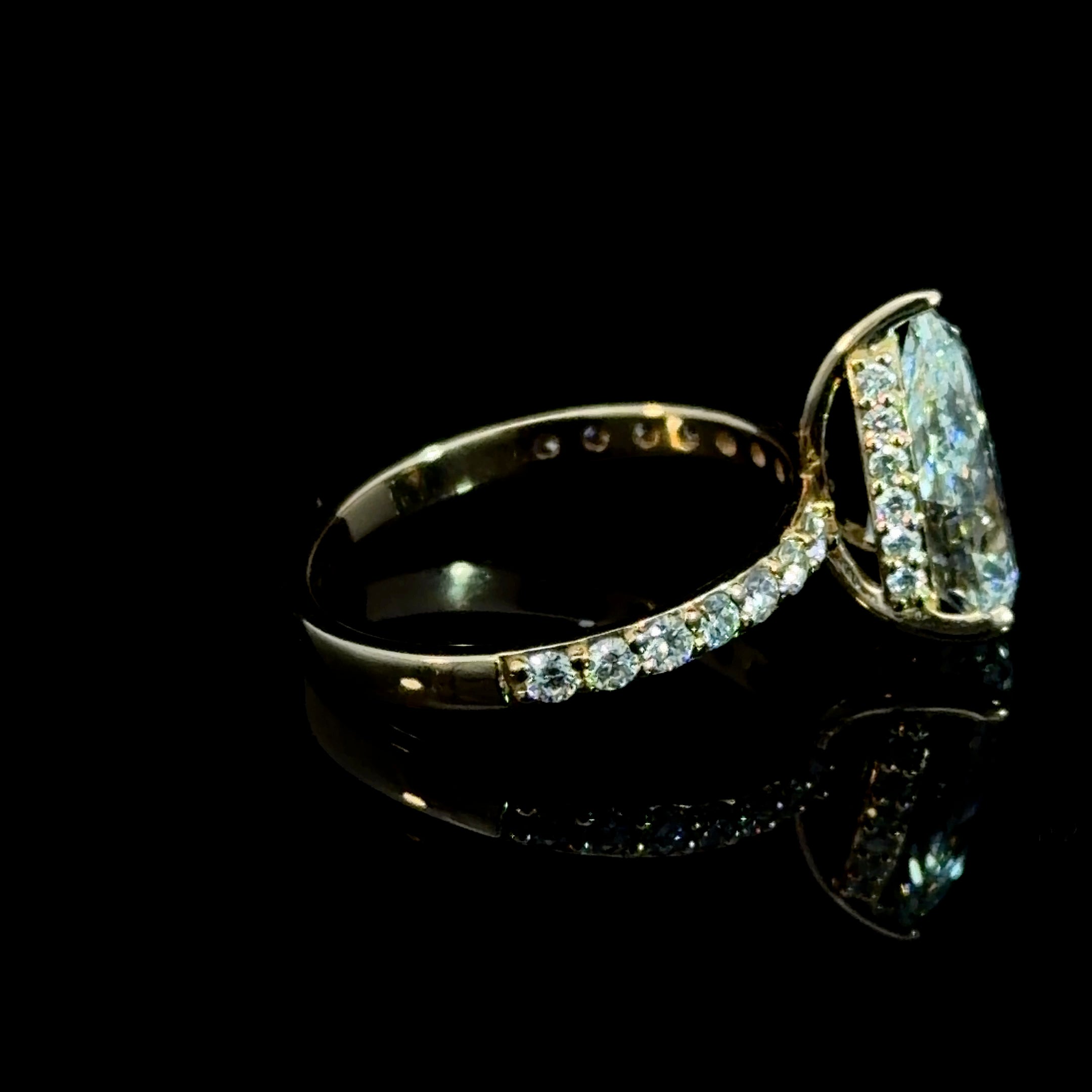 3CT Pear Lab-Grown Diamond Ring