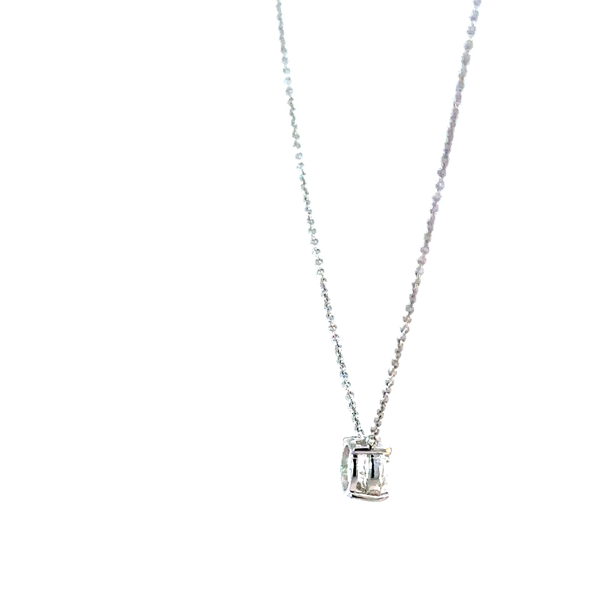 1CT Diamond Solitaire Necklace in 14k White Gold