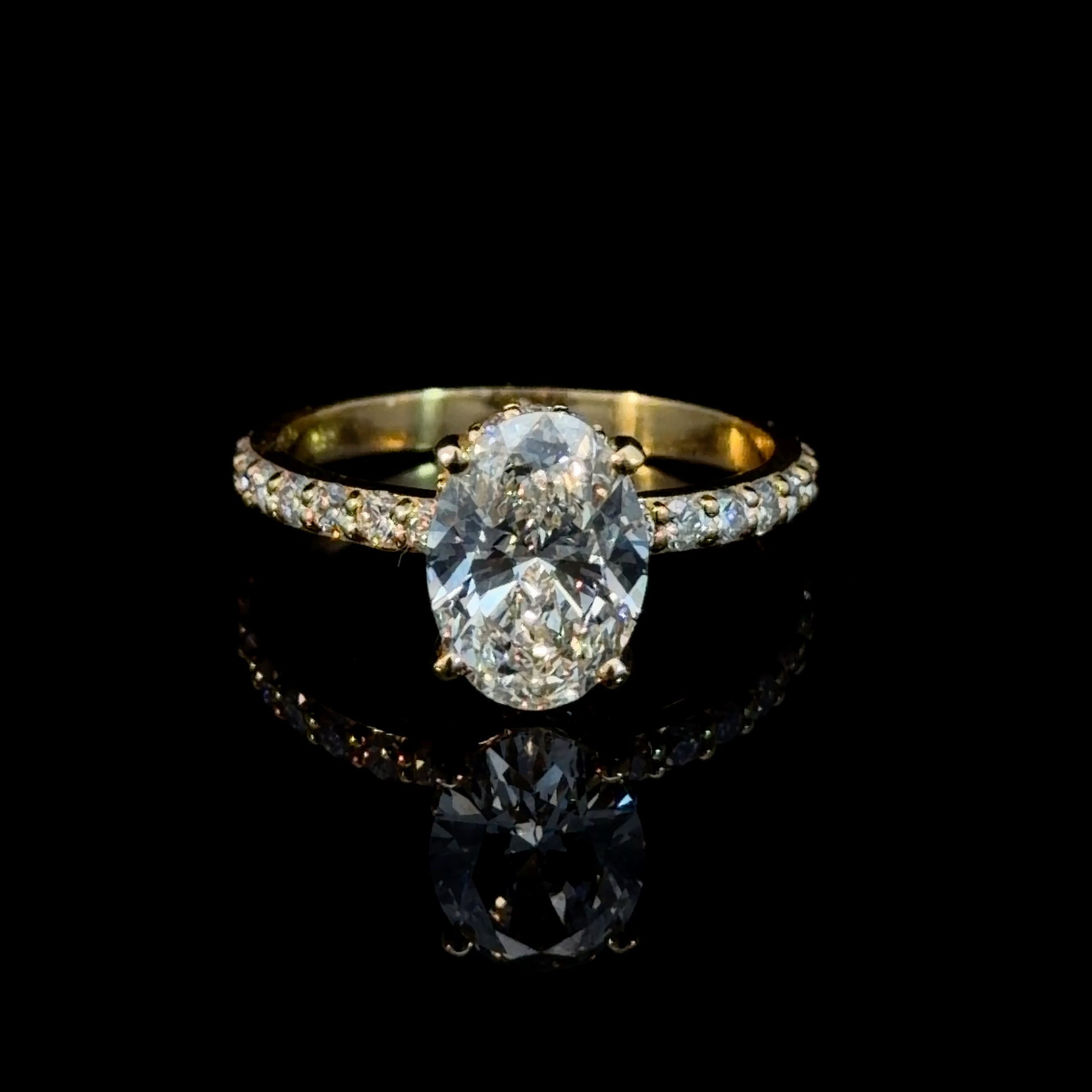 2.04 Ct Oval Brilliant Lab Diamond Pavé Ring
