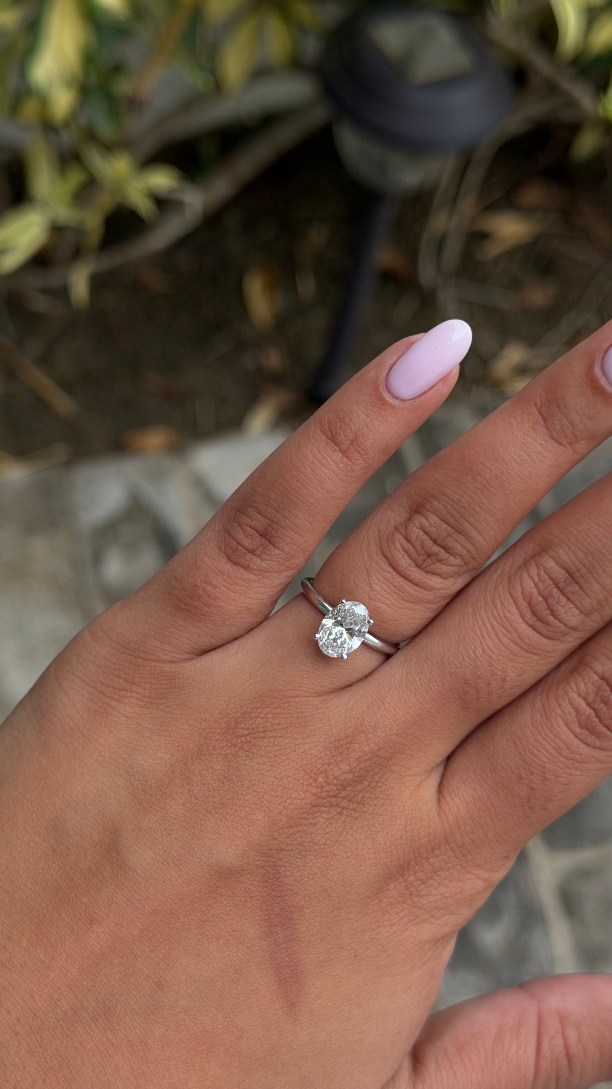 2.02 Ct Oval Lab Diamond Cathedral Solitaire Engagement Ring