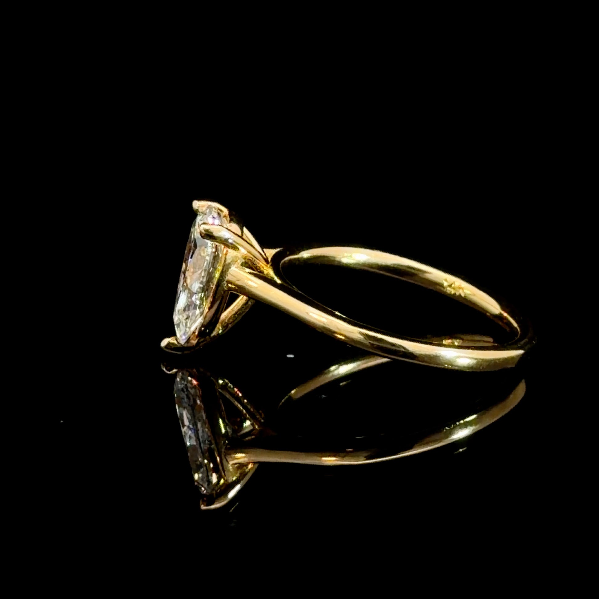 1.58 Pear Cut Lab Diamond Solitaire Ring - IGI Certified