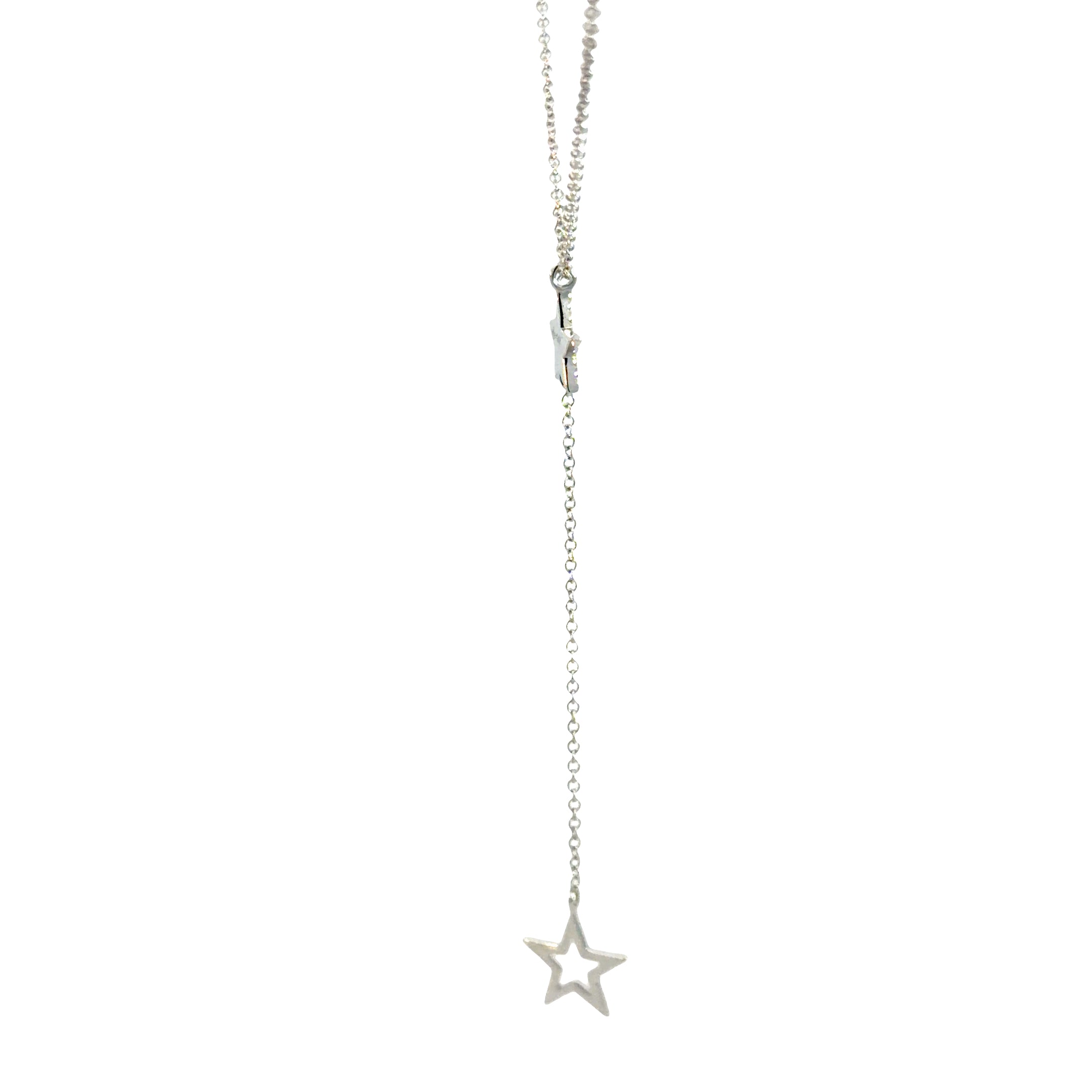 Starlight Drop Necklace - White Gold