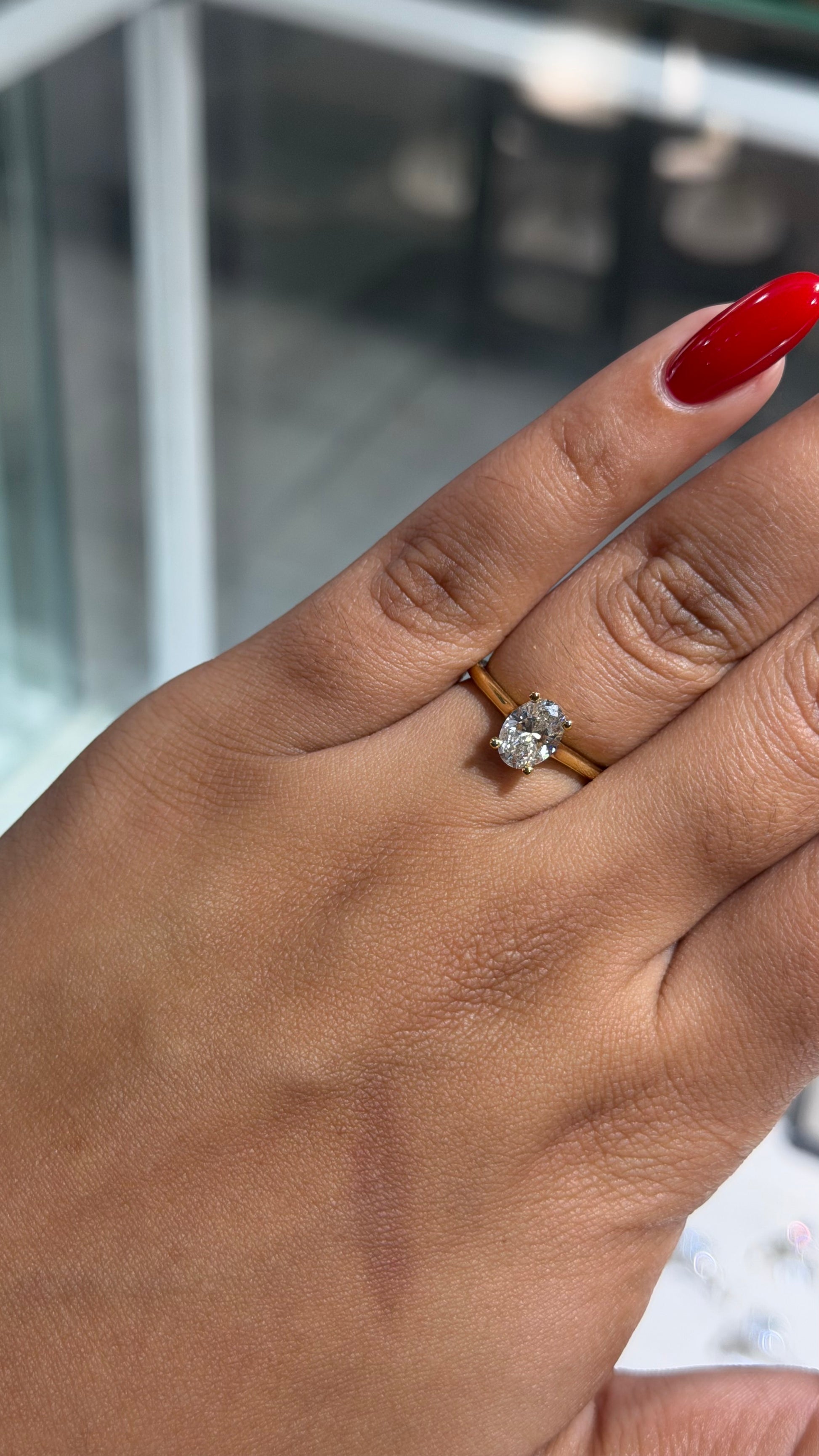 1.08ct Oval Cut Lab Diamond Solitaire Ring