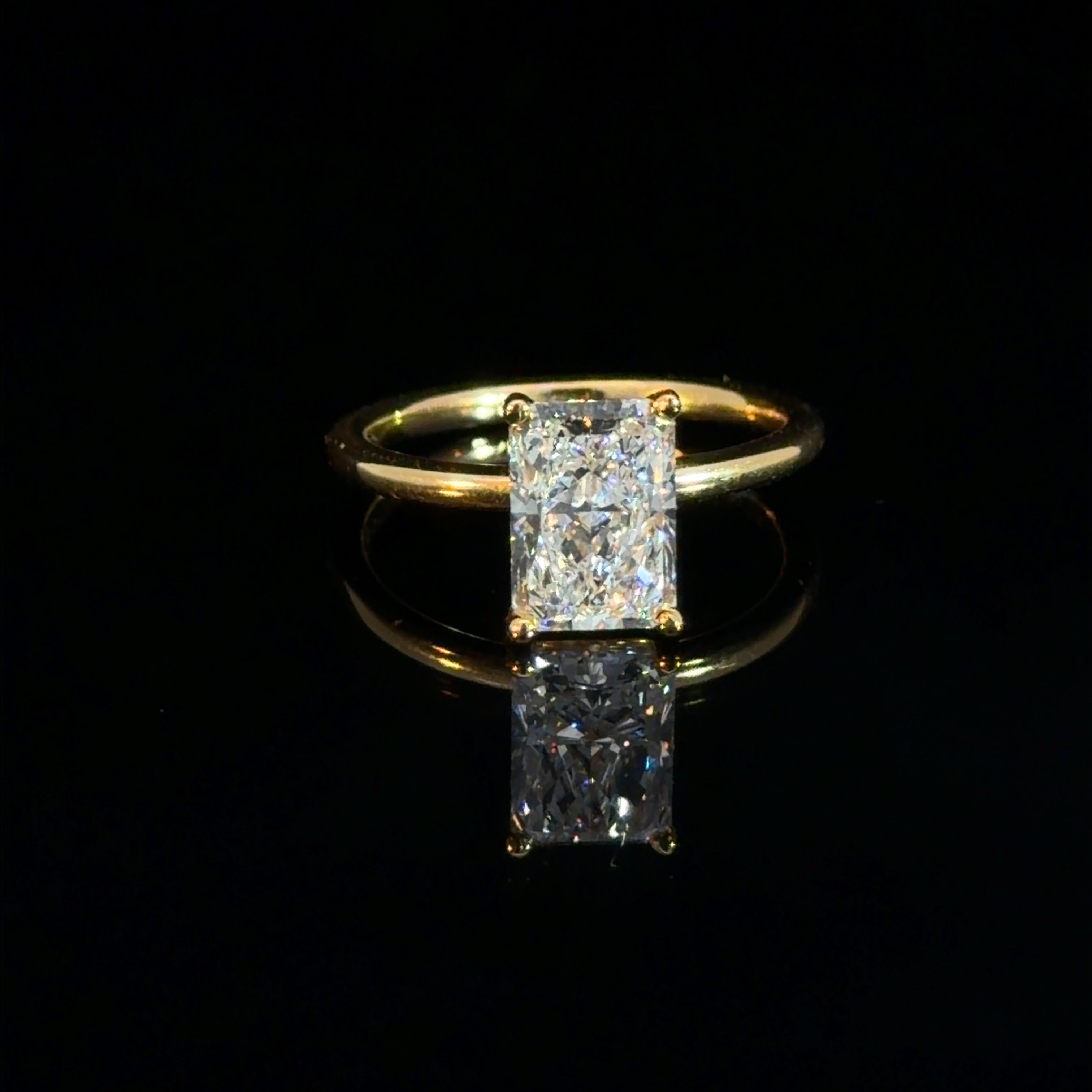 2.06ct Radiant Cut Lab Diamond Solitaire Ring