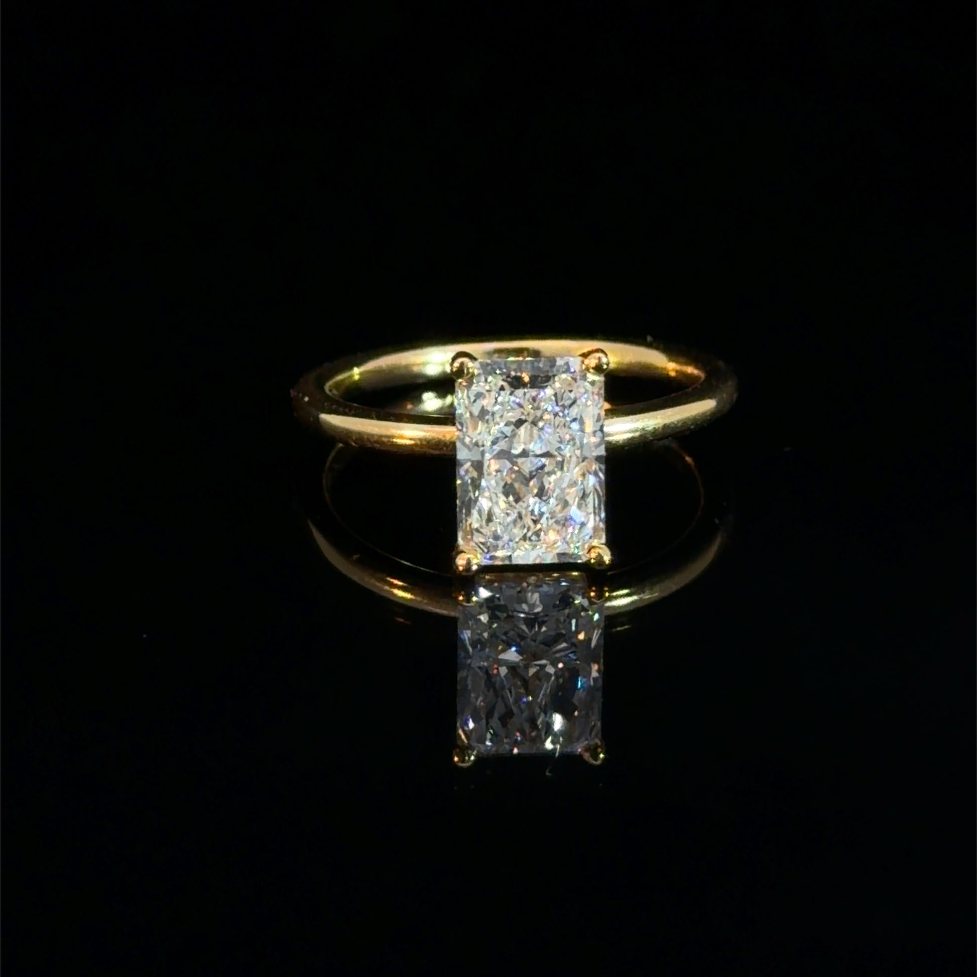 2.06ct Radiant Cut Lab Diamond Solitaire Ring