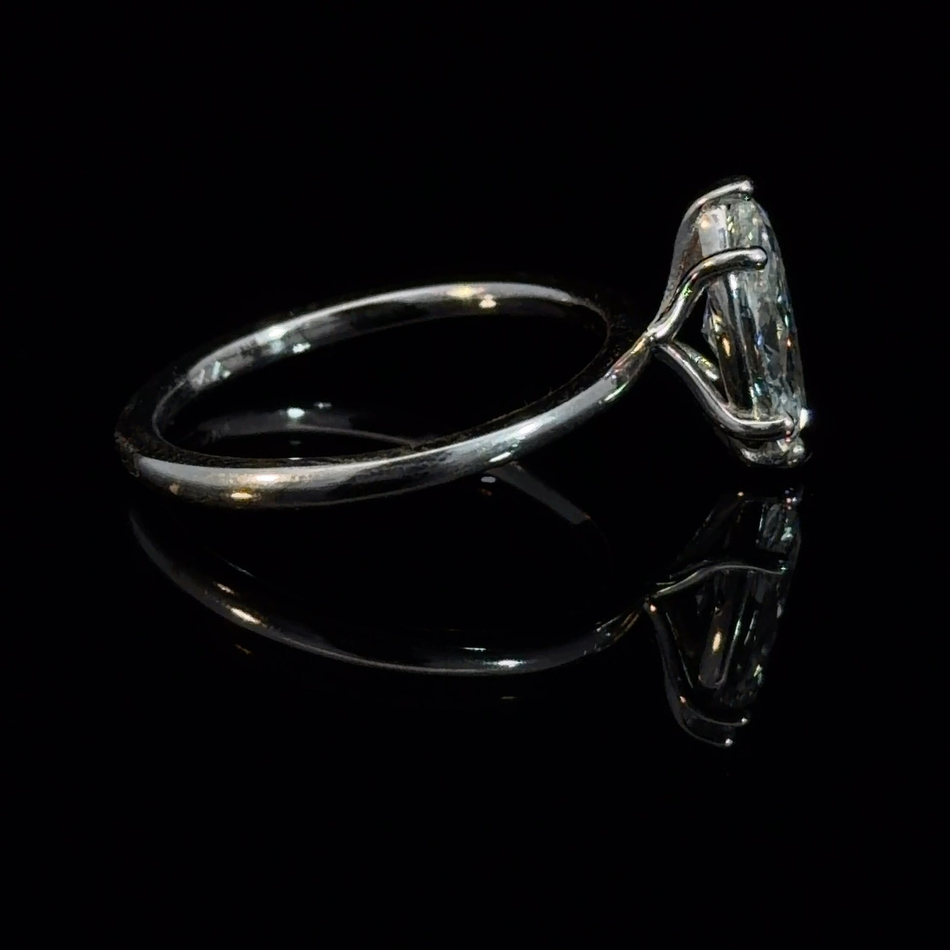 1.05 MARQUISE CUT LAB DIAMOND BASKET SOLITAIRE RING