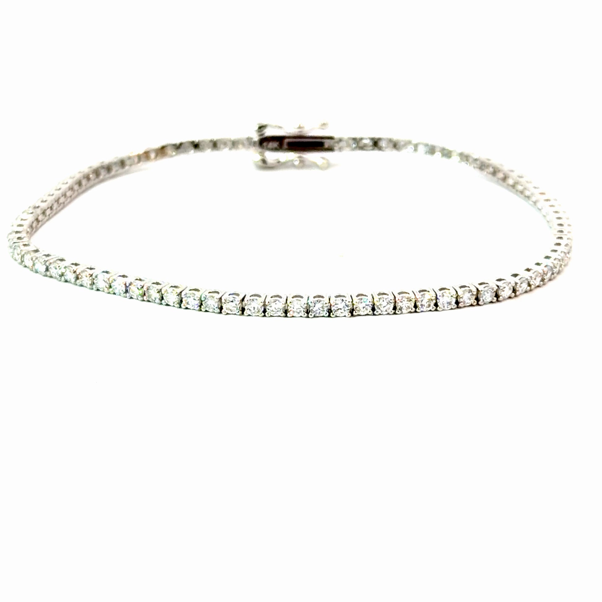 2.25 CTW Lab Diamond Tennis Bracelet – 14K White Gold