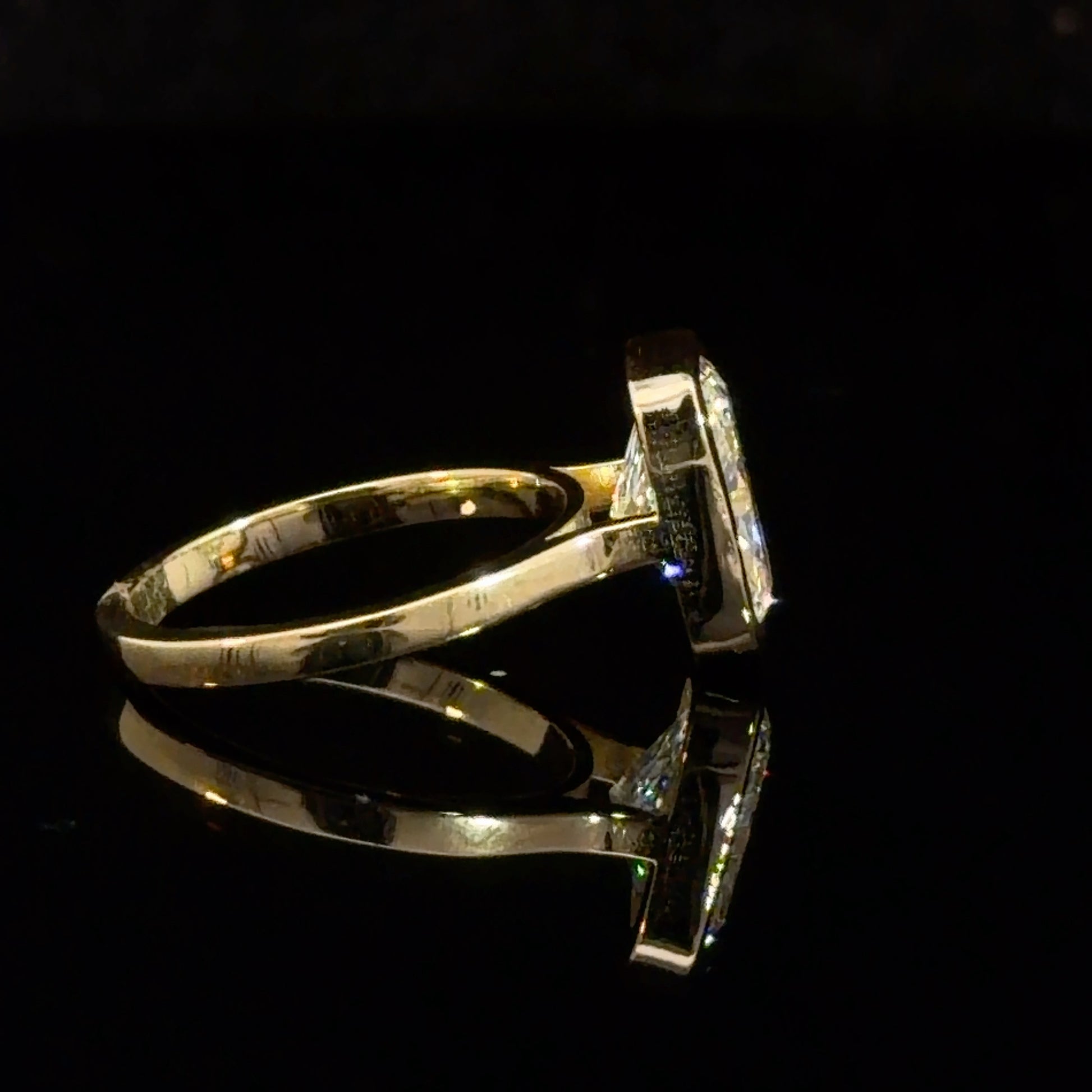 3.10ct Cushion Cut Lab-Grown Diamond Bezel Solitaire Ring