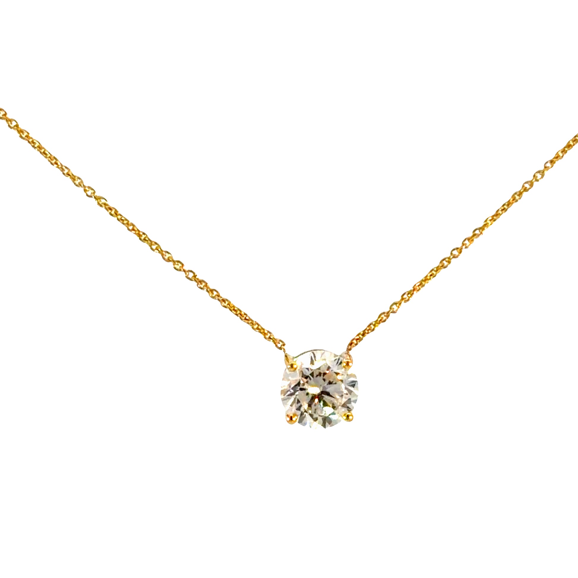 1.50CT Diamond Solitaire Necklace in 14k White Gold