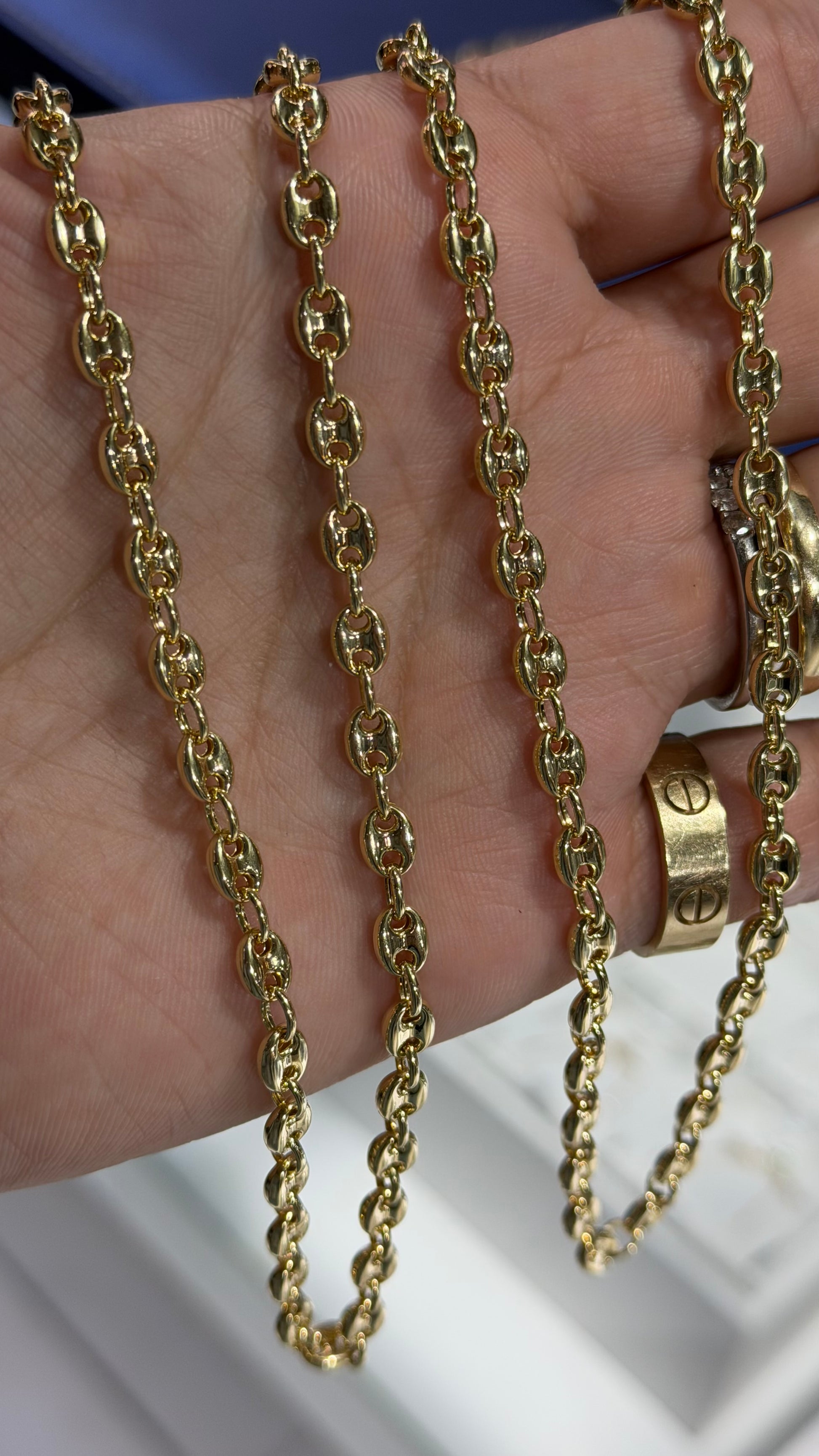 Puff Mariner Chain - 10k Gold