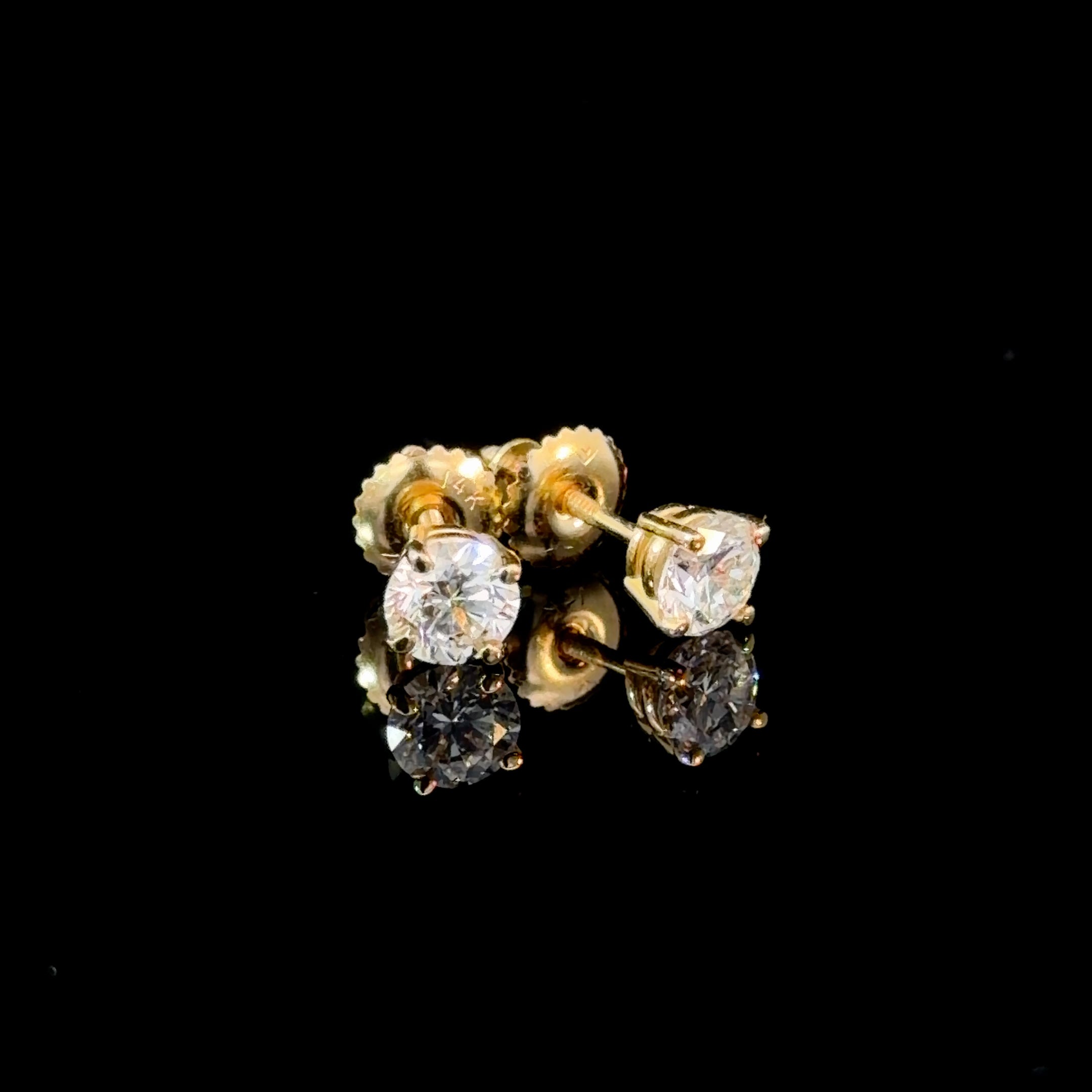 1ct Round Lab Diamond Studs