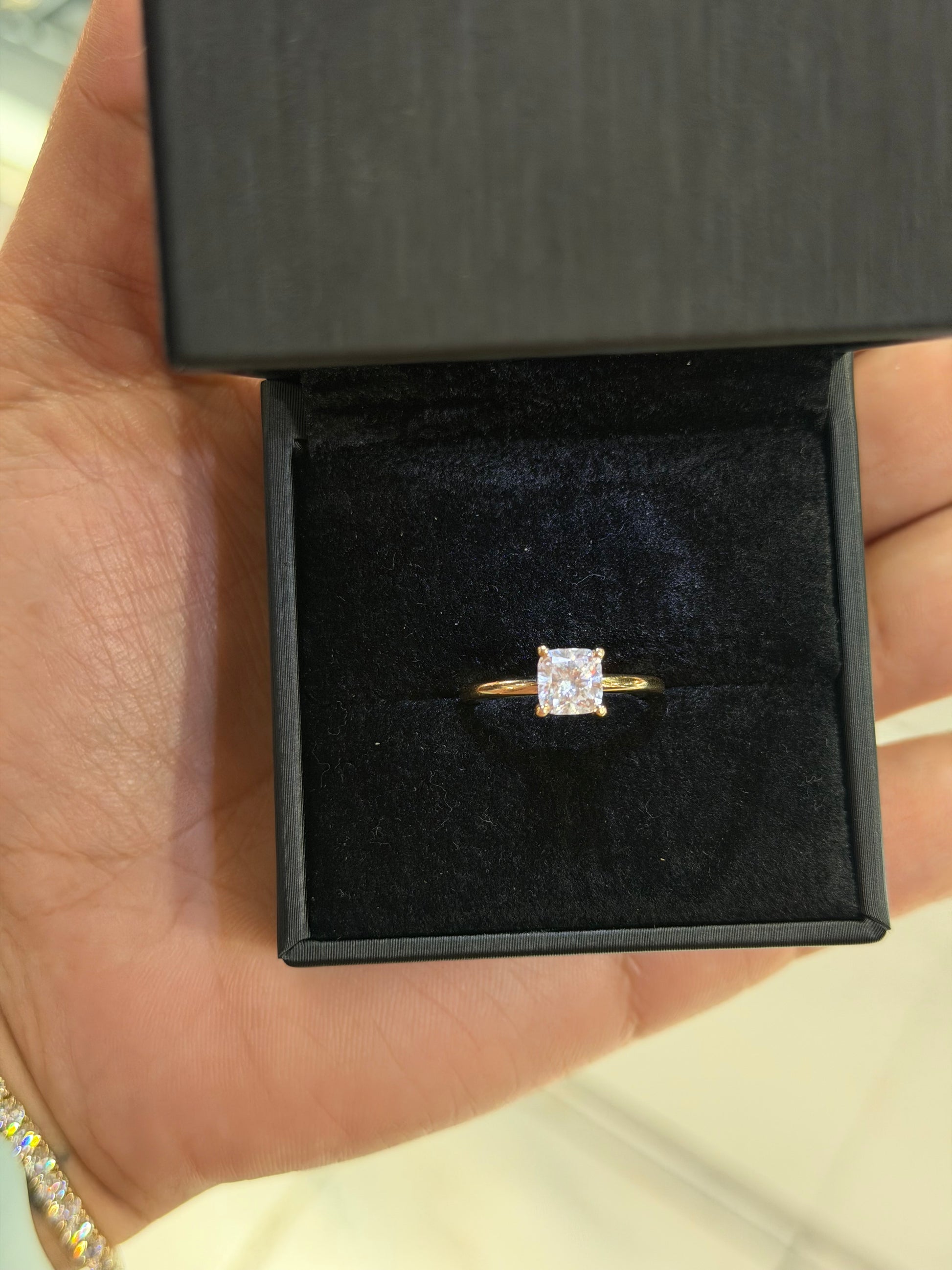 1ct Cushion Lab Diamond Engagement Ring