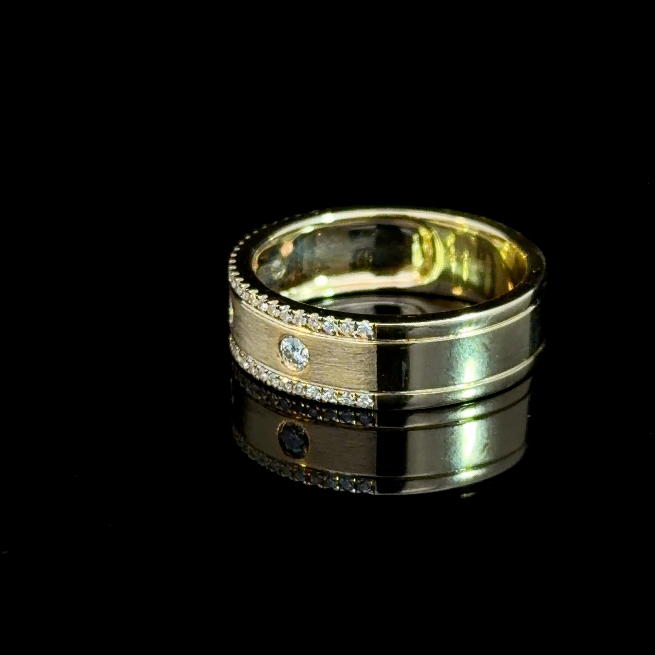 14K Gold Diamond Eternity Band Ring – Satin Finish | Natural Diamonds