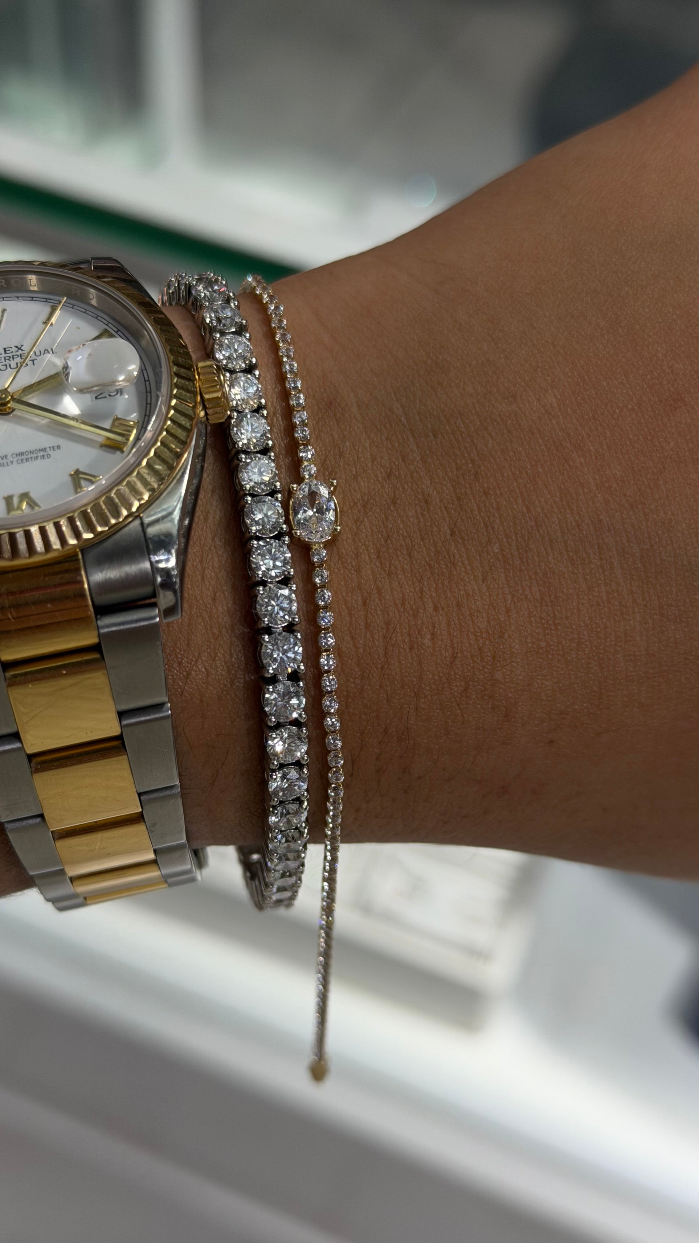 CZ Tennis Bracelet – 14K Gold