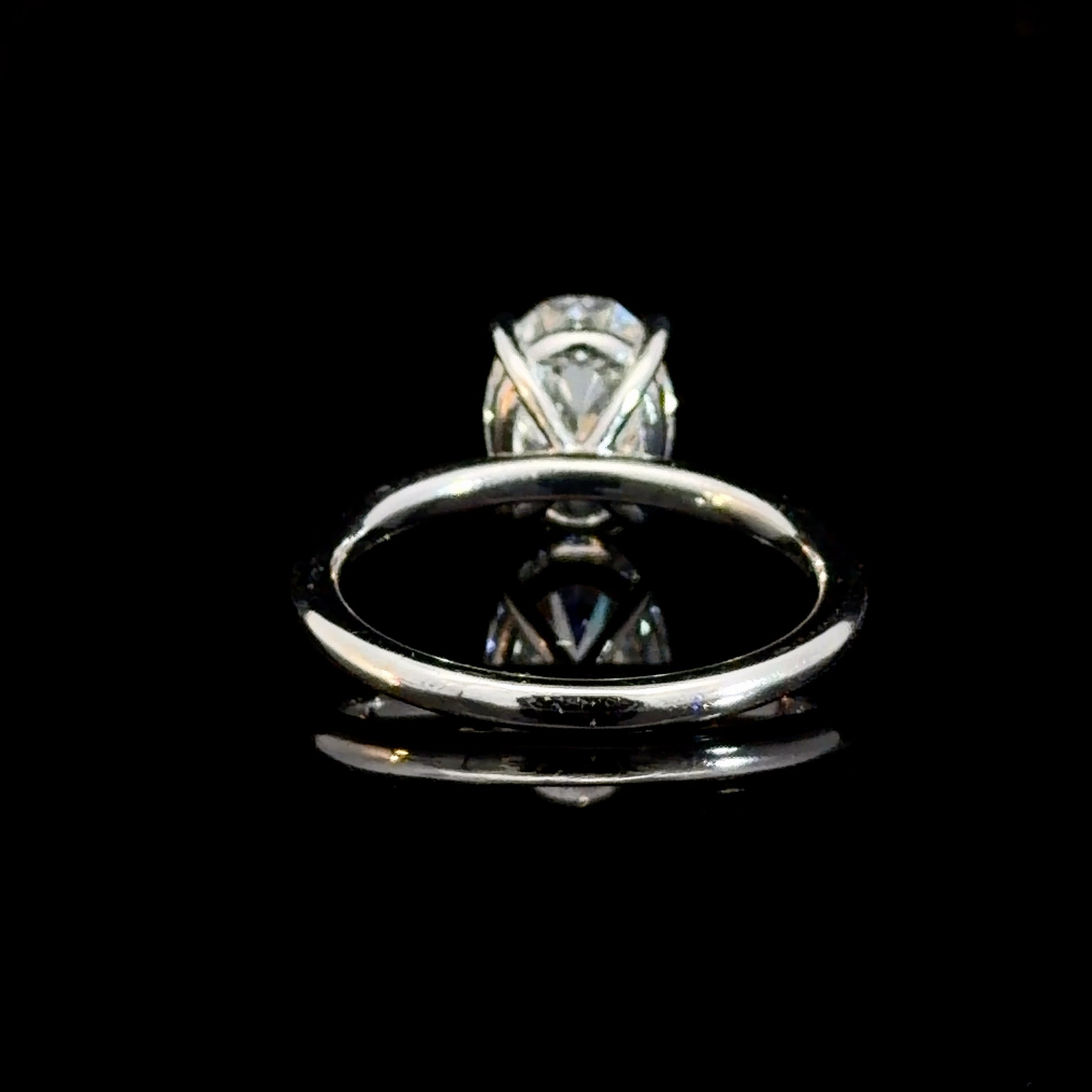 2.02 Ct Oval Lab Diamond Cathedral Solitaire Engagement Ring
