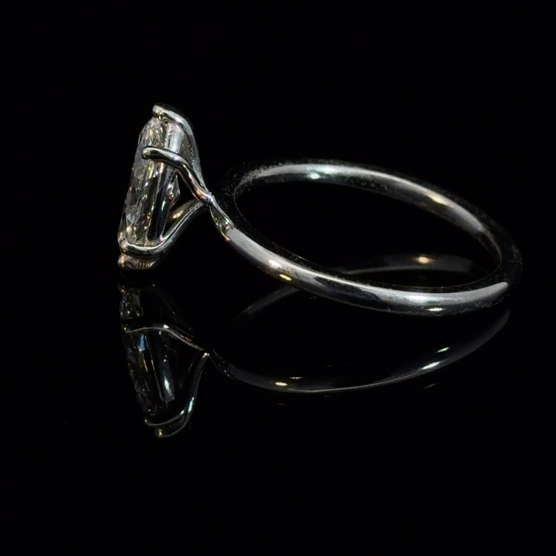 1.05 MARQUISE CUT LAB DIAMOND BASKET SOLITAIRE RING