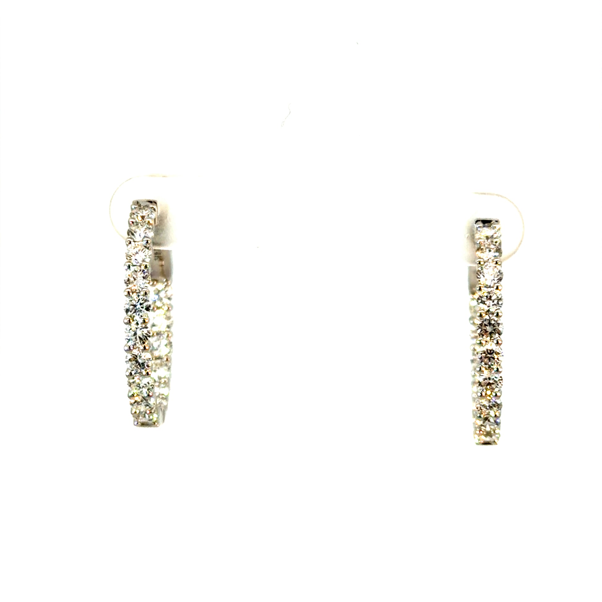 3.00 CTW Lab Diamond Hoop Earrings in 14K White Gold