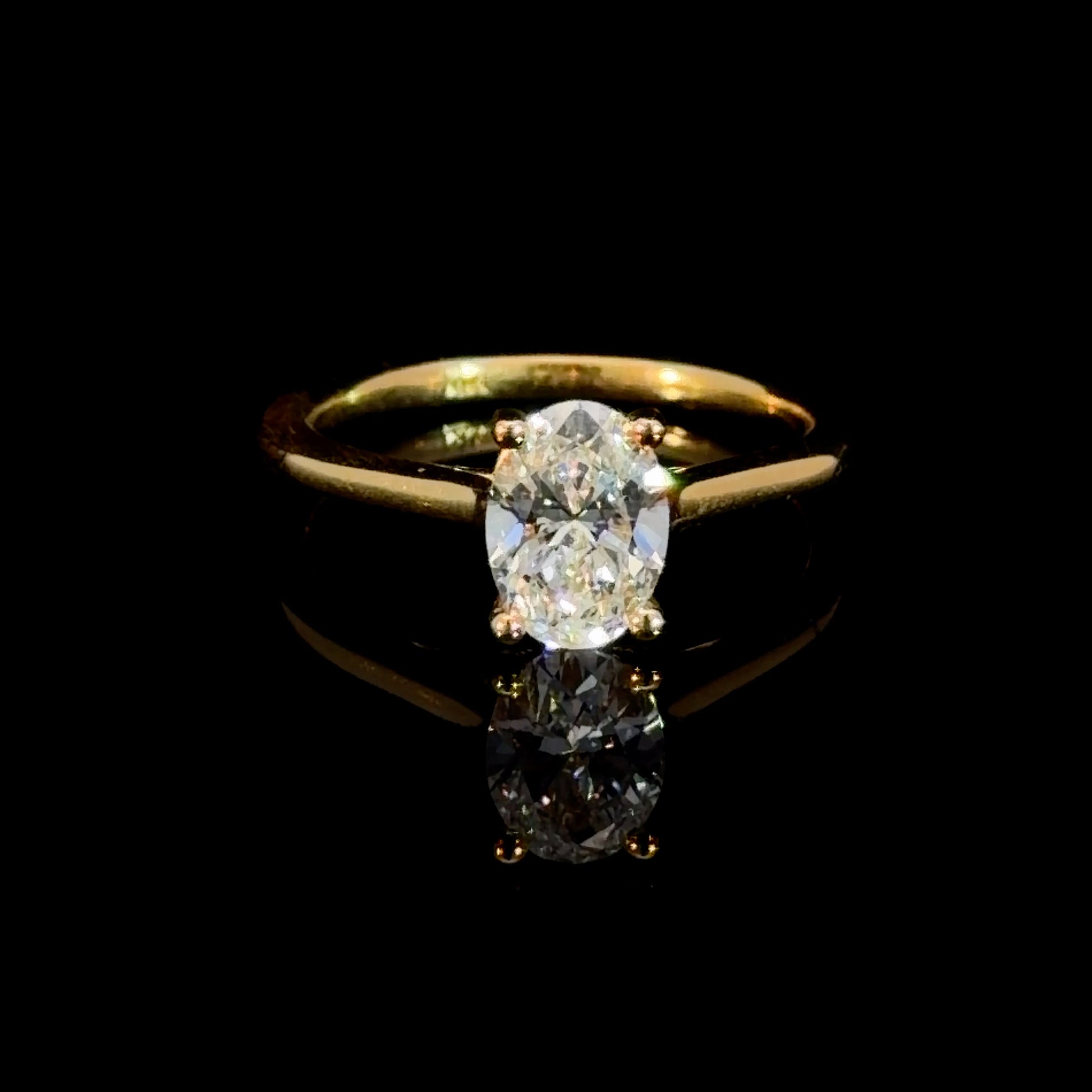 1.08ct Oval Cut Lab Diamond Solitaire Ring