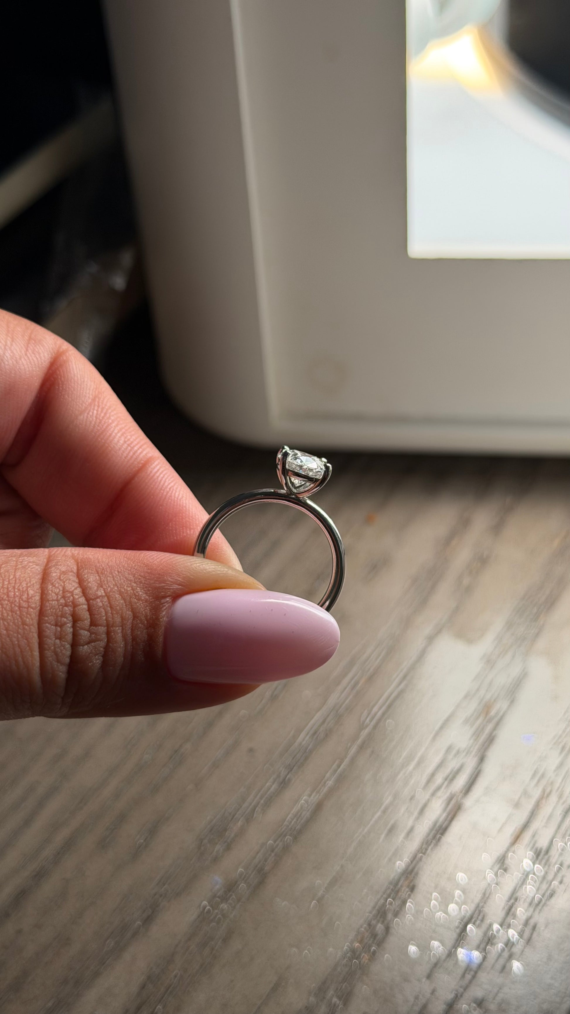 2.02 Ct Oval Lab Diamond Cathedral Solitaire Engagement Ring