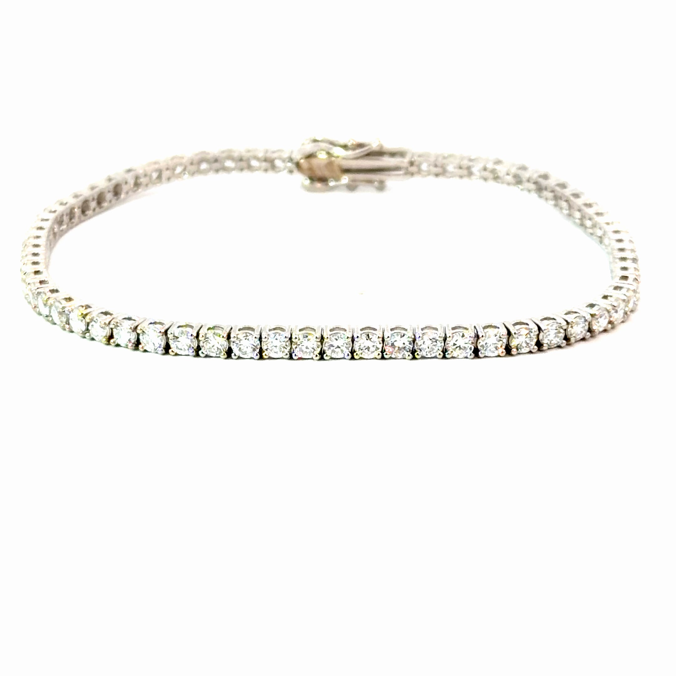 4CT Lab Diamond Tennis Bracelet – 14K White Gold