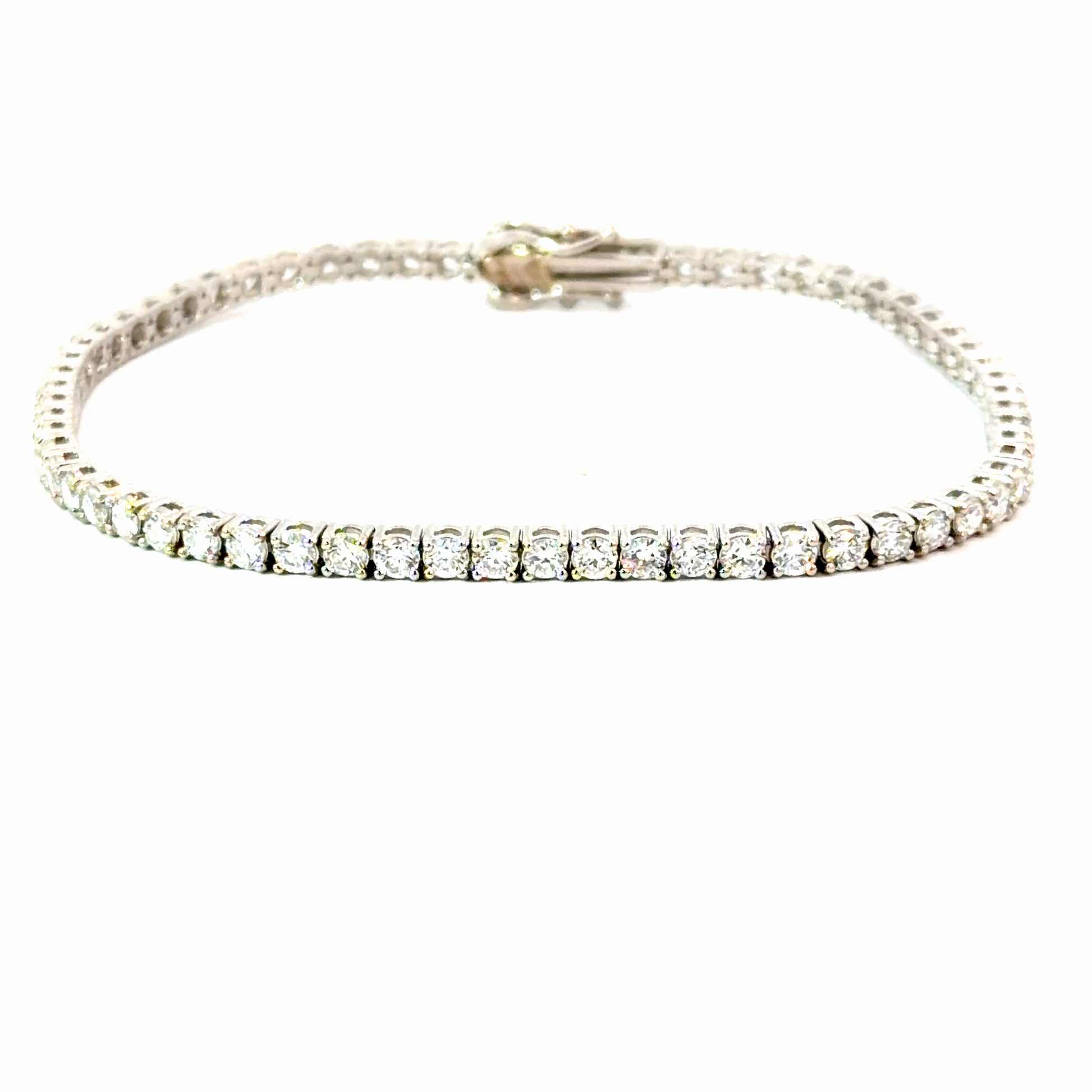 4CT Lab Diamond Tennis Bracelet – 14K White Gold