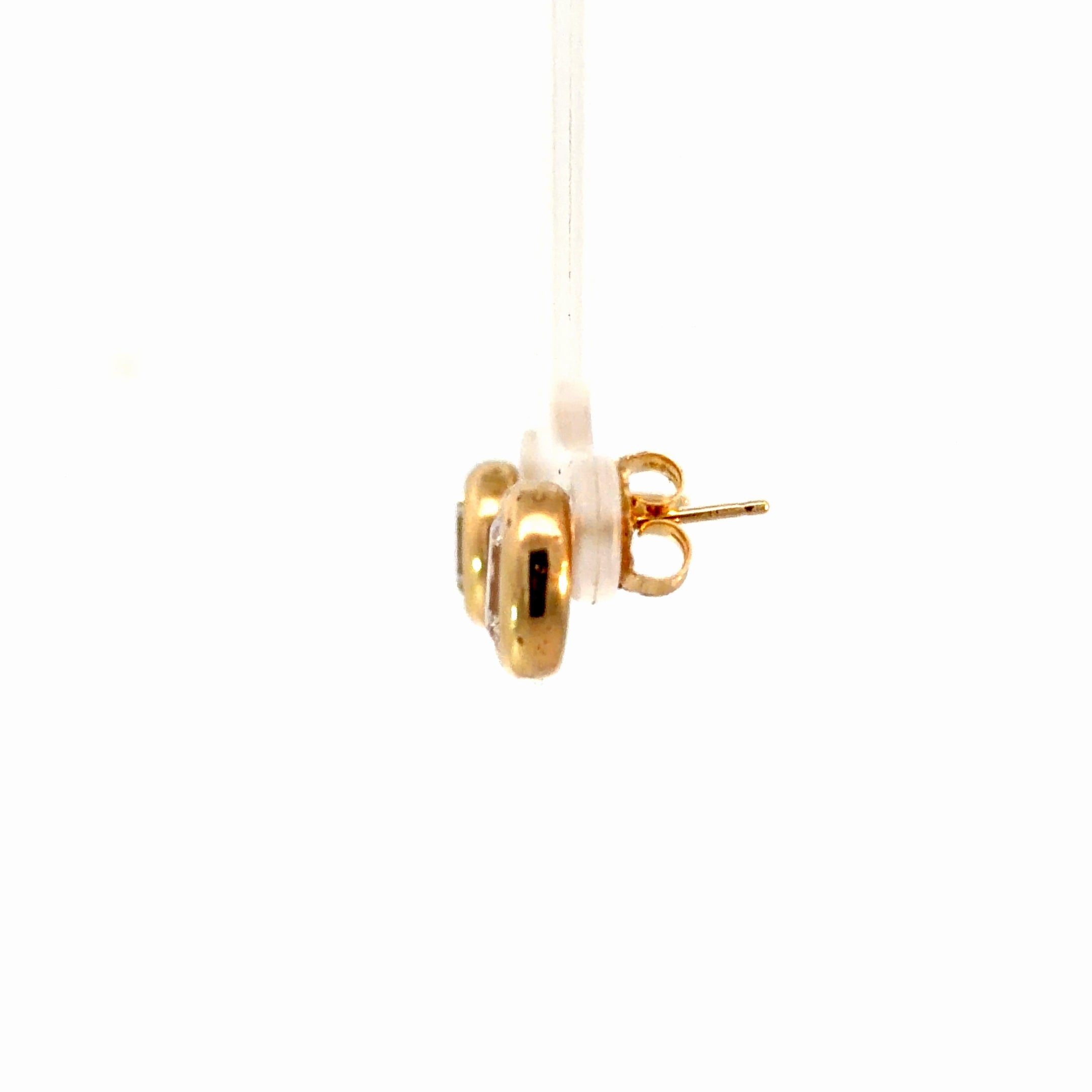 3ct Emerald-Cut Diamond Bezel Stud in 14k Gold