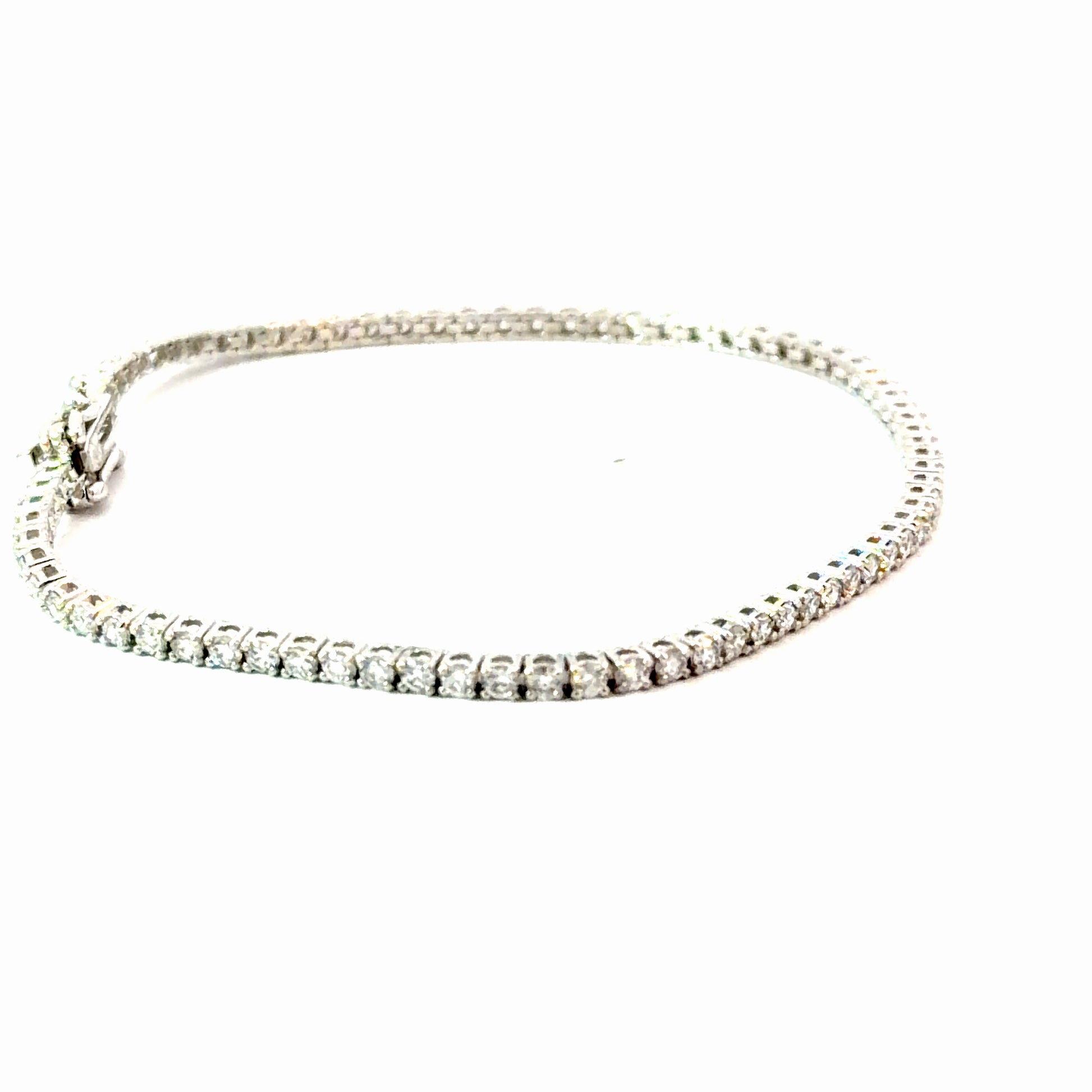 2.25 CTW Lab Diamond Tennis Bracelet – 14K White Gold